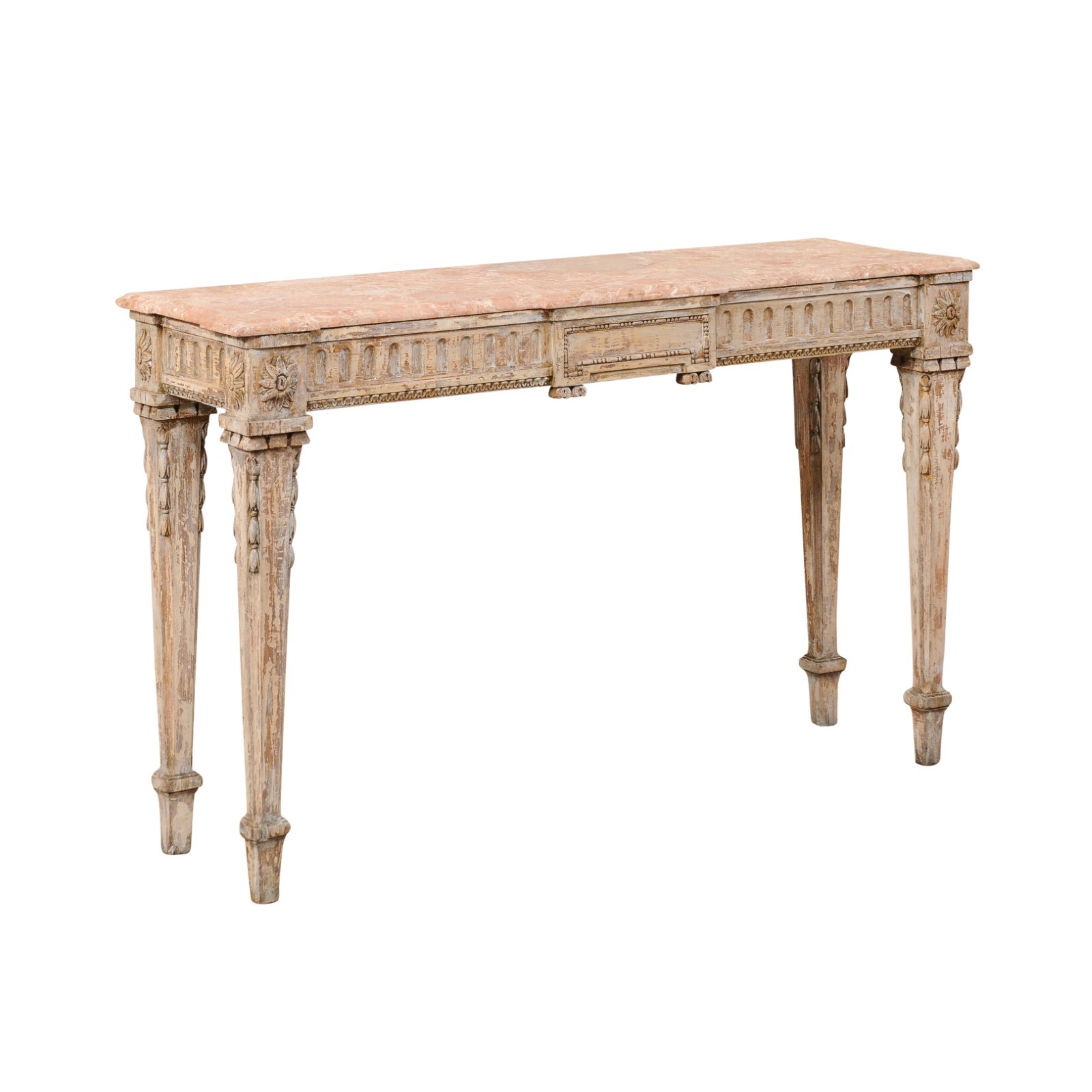 Italian Carved Console w/Marble Top, 19th c