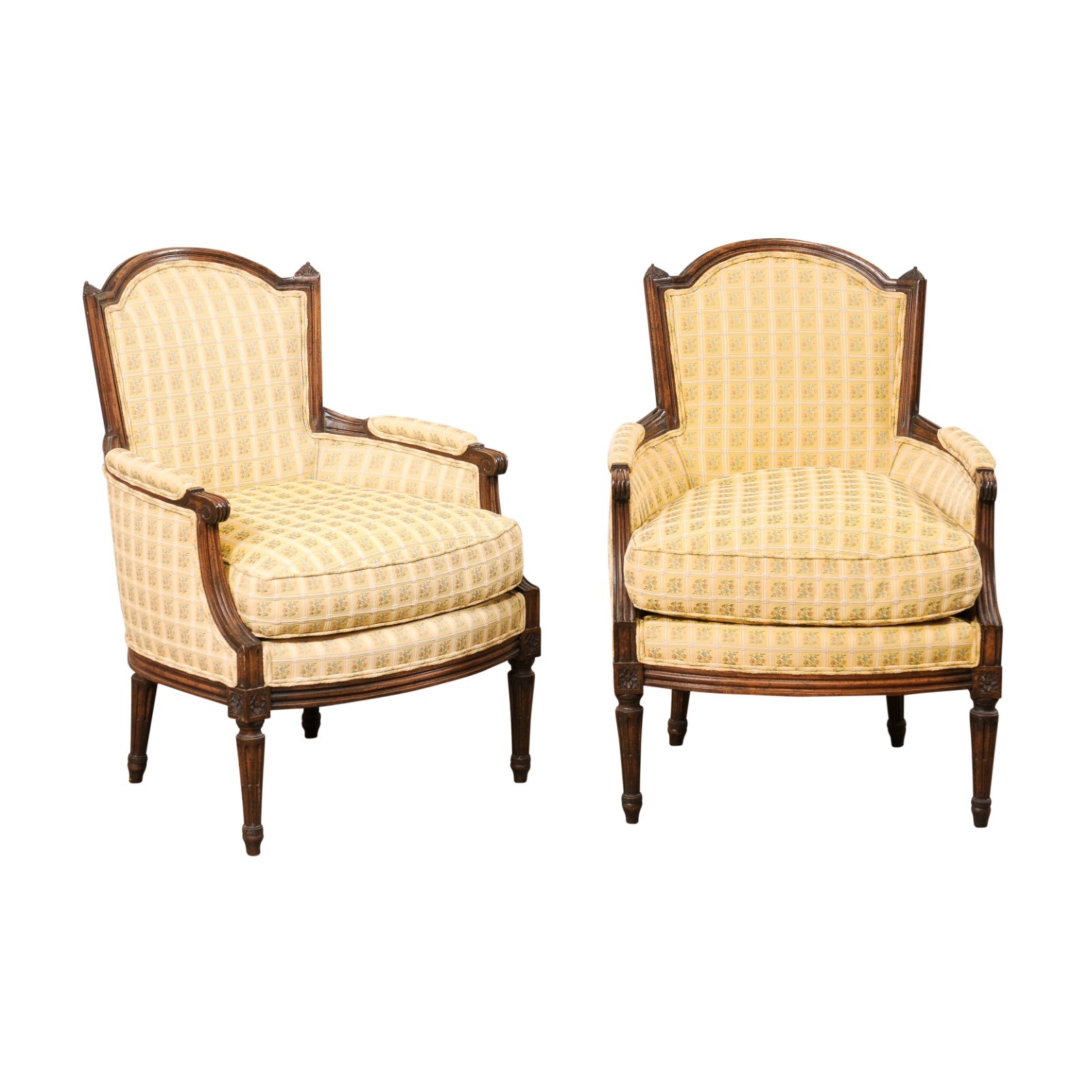 Pair Antique French Bergère Chairs