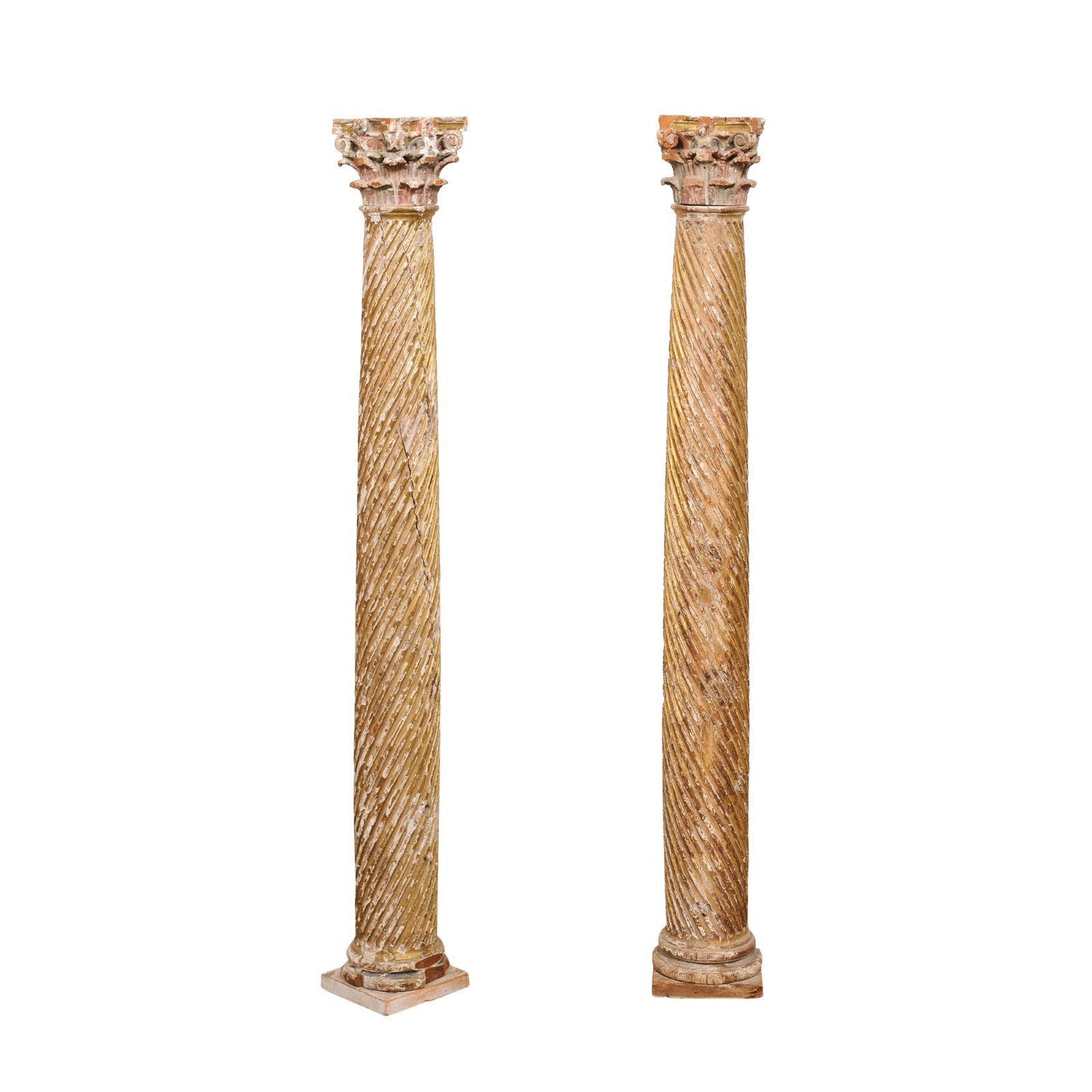 18th C. Italian Corinthian Columns, 5.5 Ft.