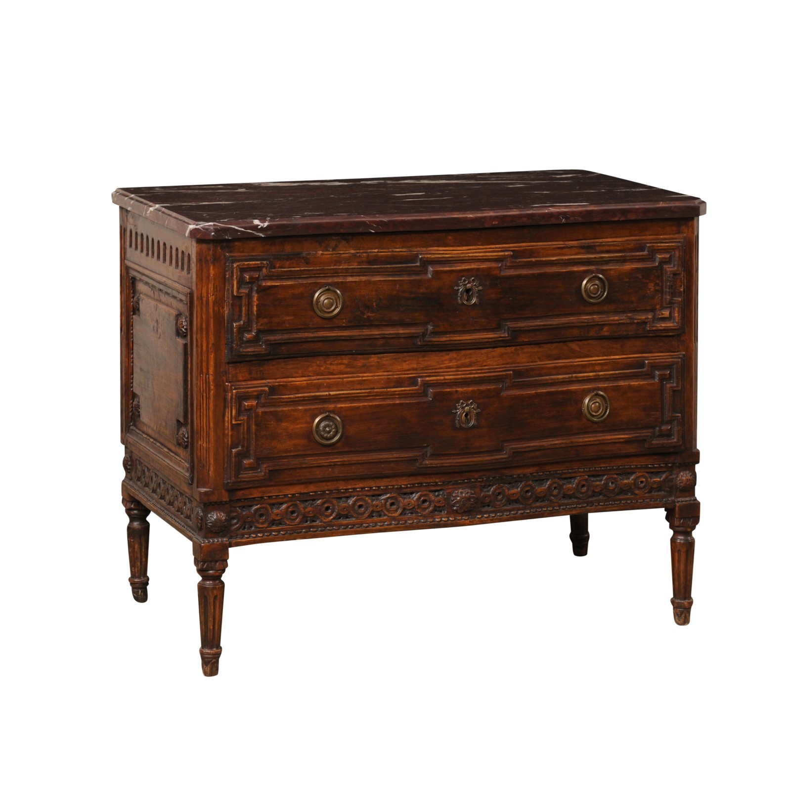 French Period Neoclassical Marble Top Chest