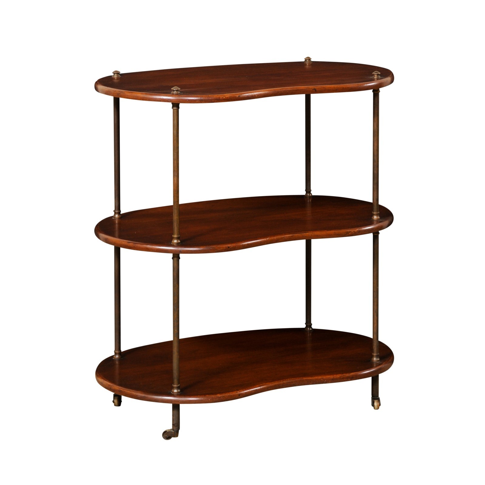 French 3-Tier Kidney-Shaped Table, Mid 20th
