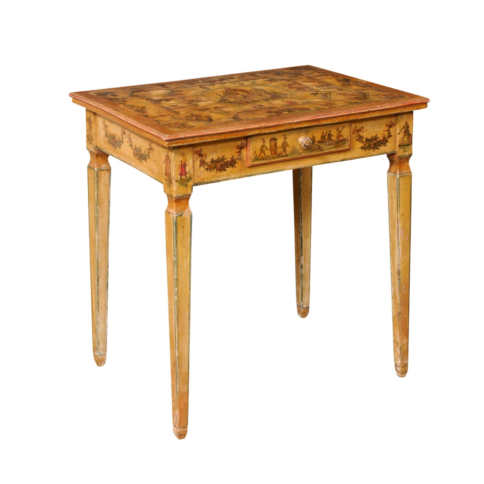 18th C. Italian Lacca Povera Accent Table