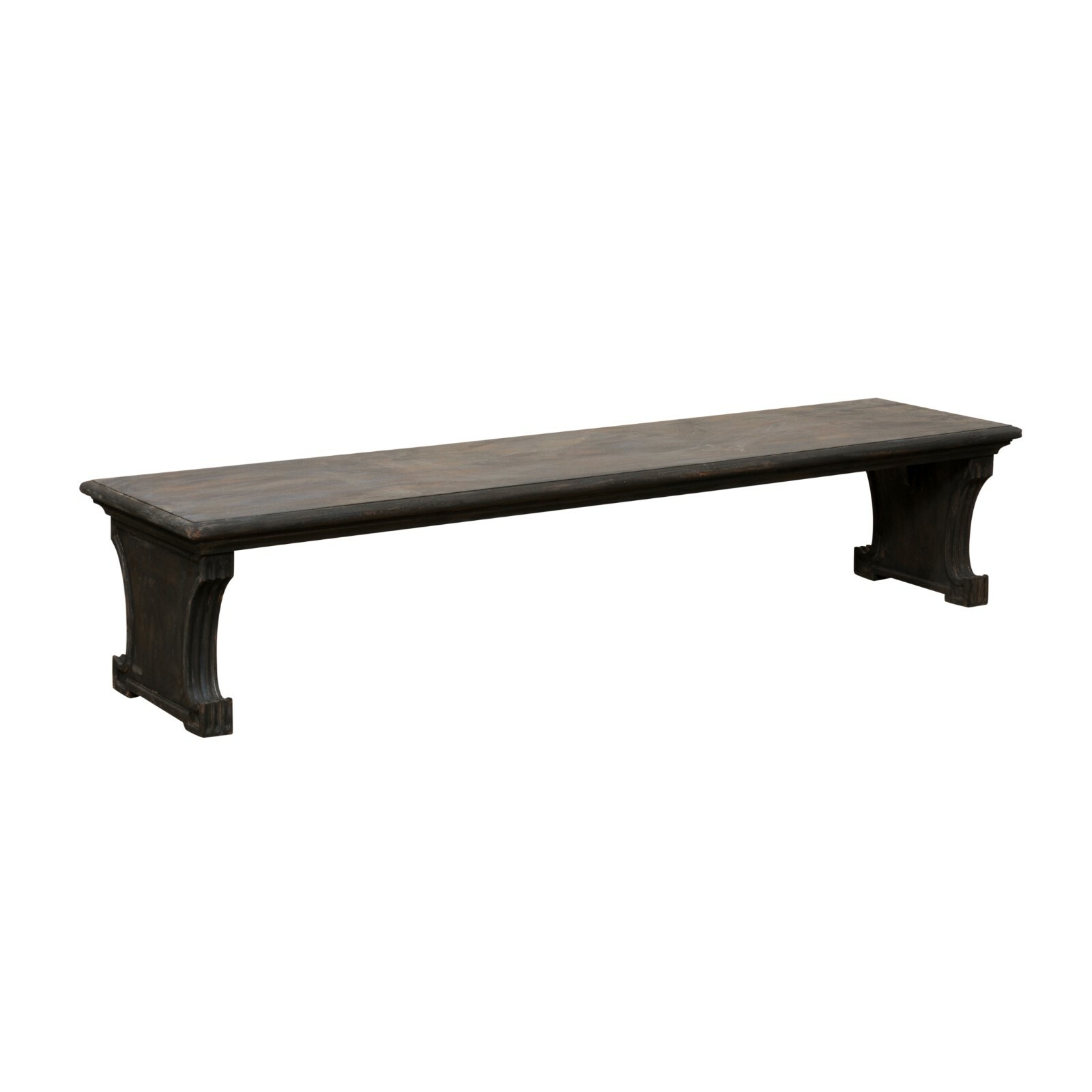 Antique English Wooden Bench, 7 Ft. Long