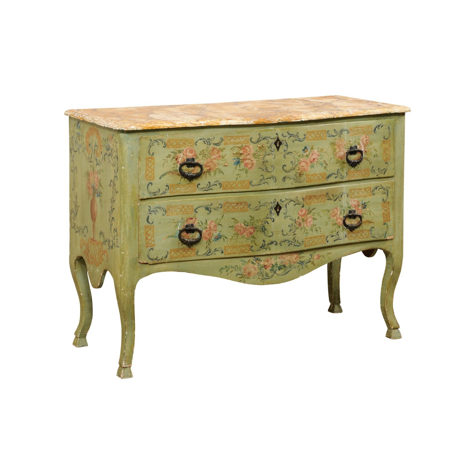 Italian Floral-Painted Chest, Early 19th C.