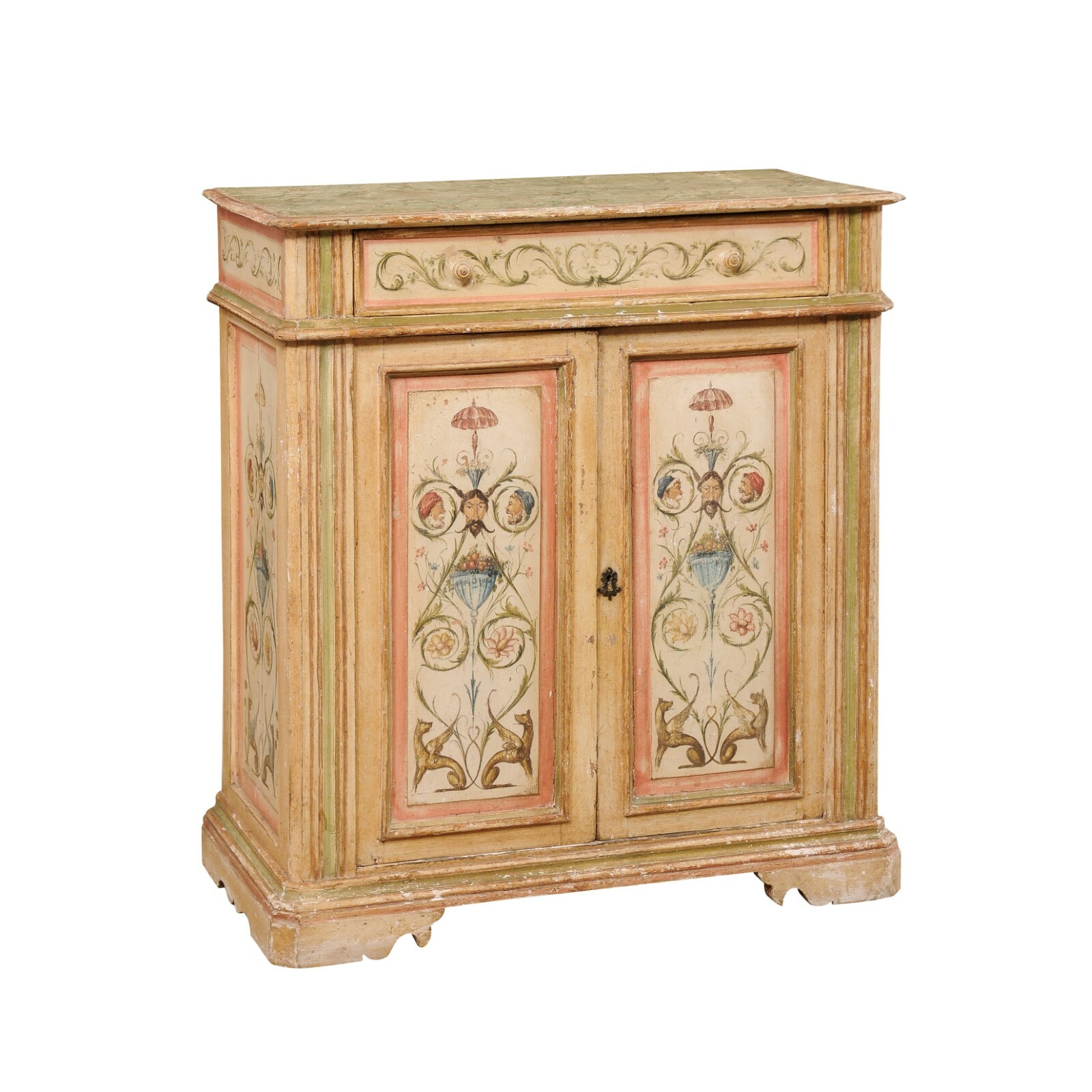 18th C. Italian Orig. Hand-Painted Cabinet