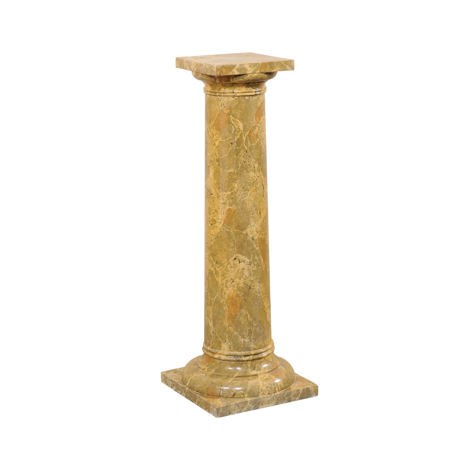 French Faux-Marble Painted Column Pedestal