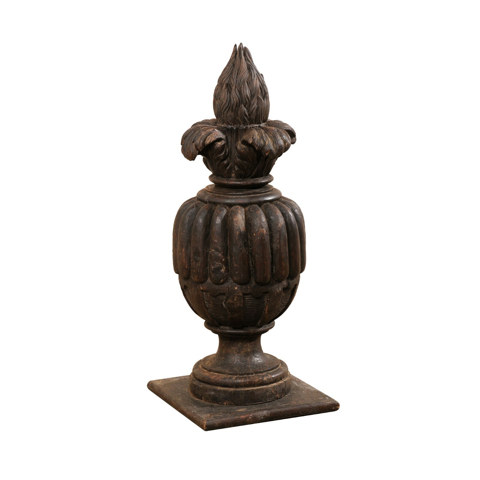 Italian 19th C. Urn Carved Finial, 33" H