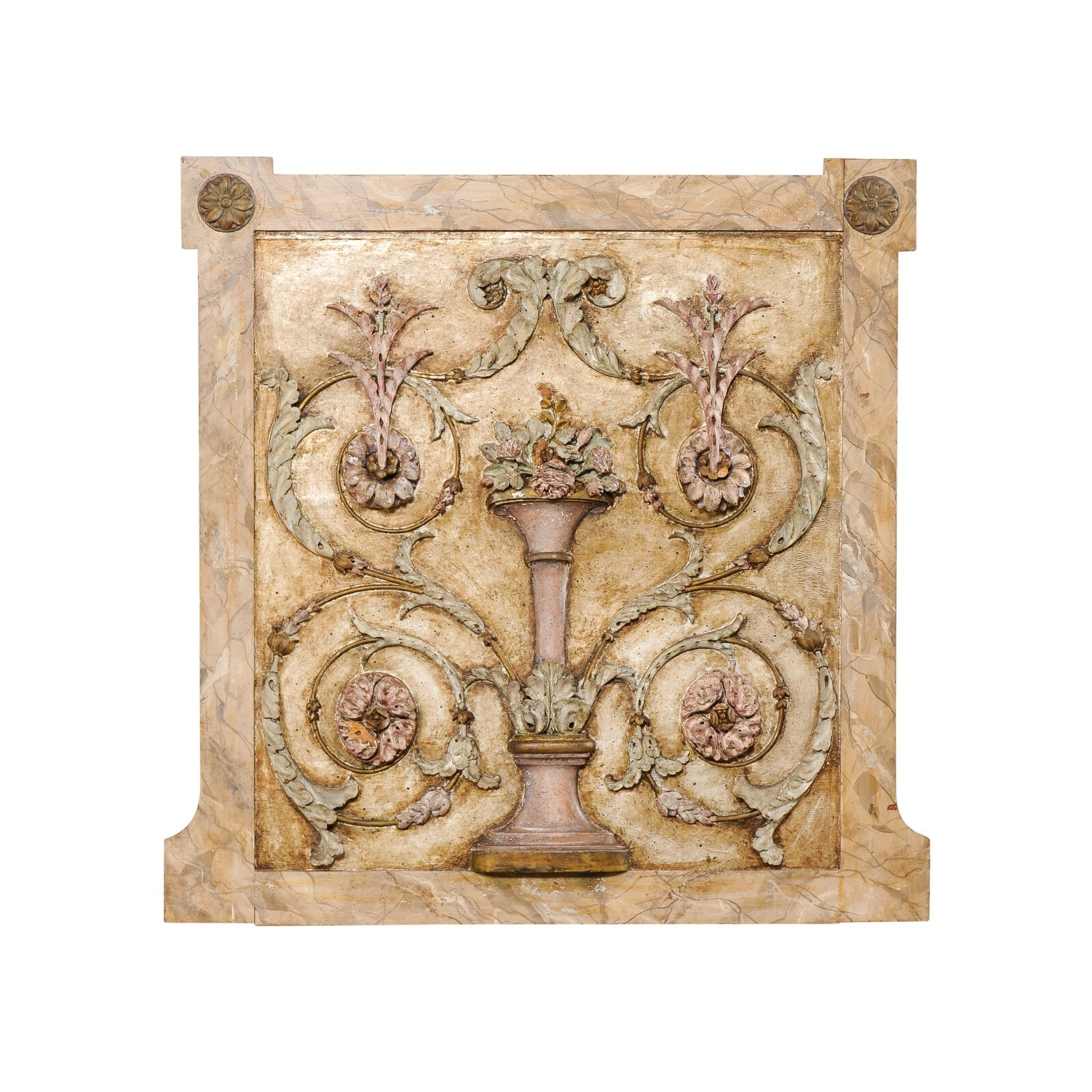 Neoclassical French Carved-Wood Plaque