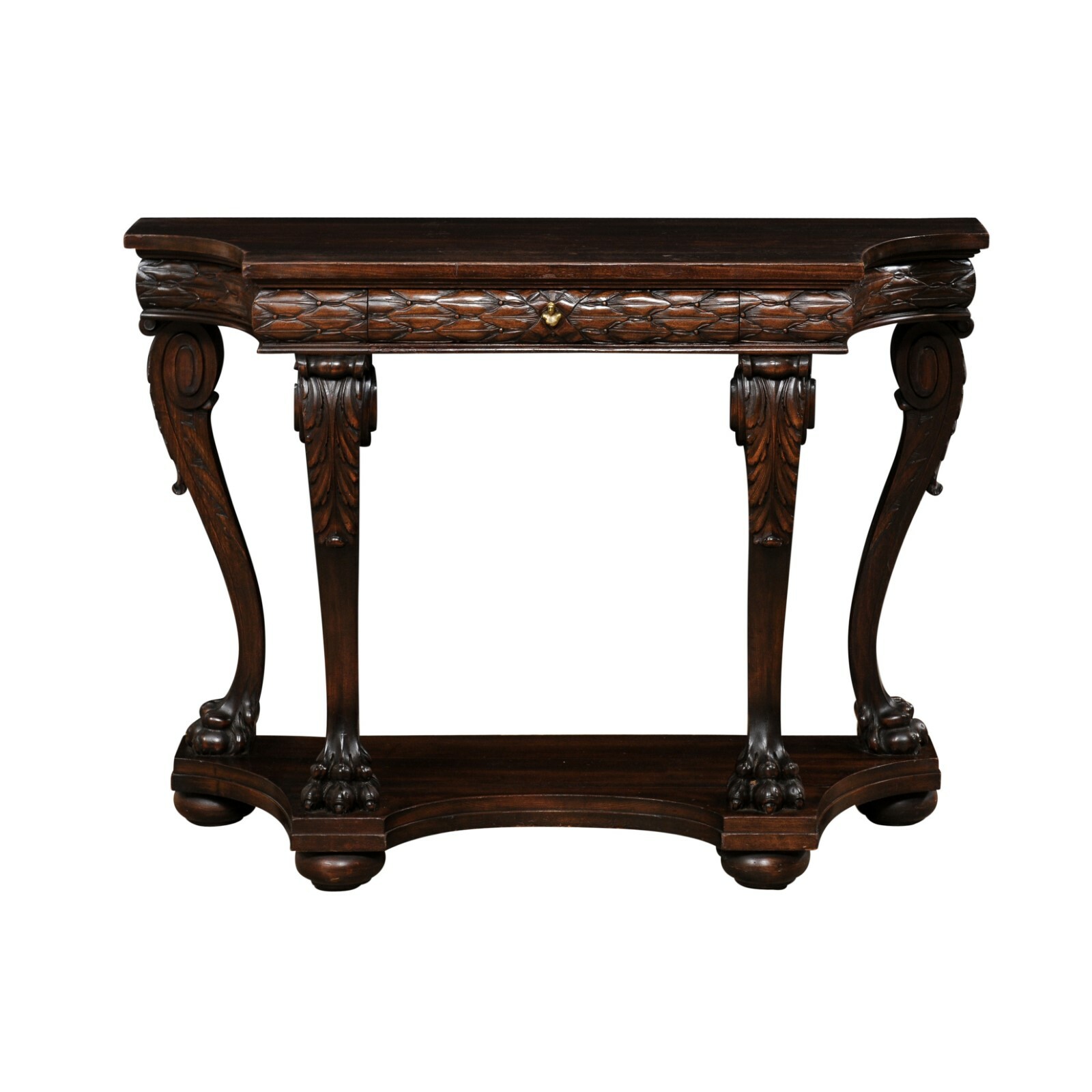 18th C. Italian Carved Walnut Console Table