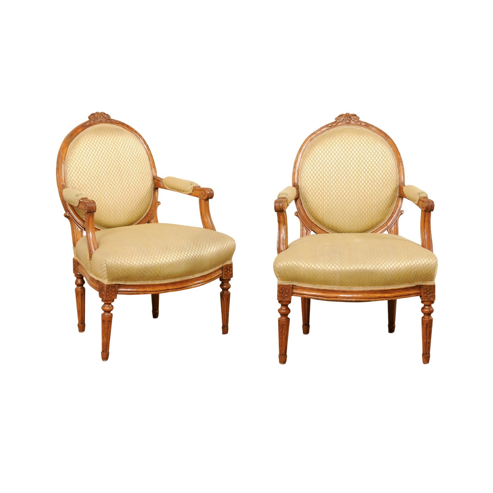 French Pair of Louis XVI Style Fauteuils 