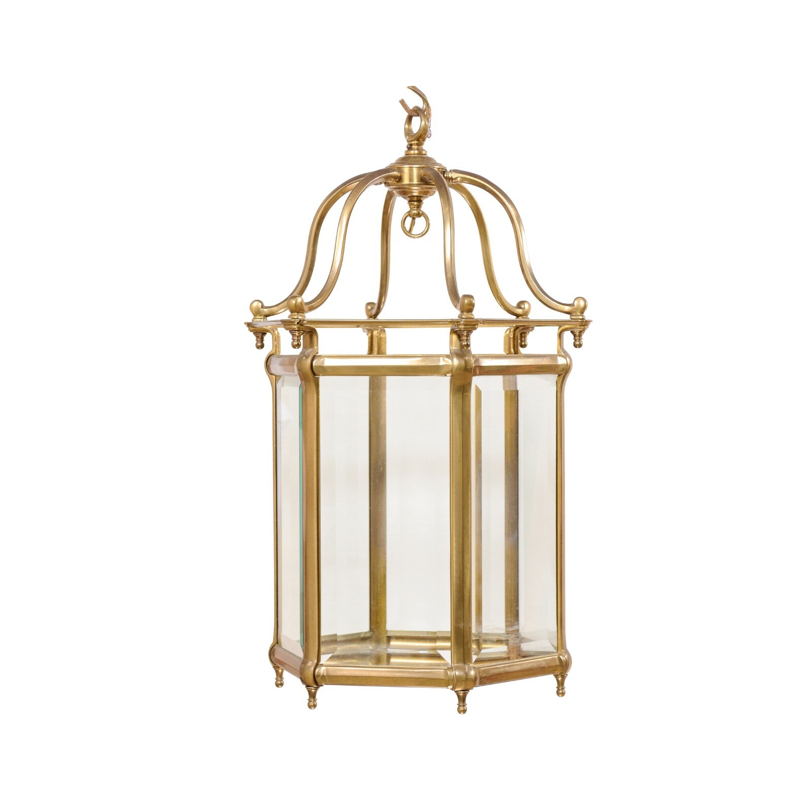 A Single Neoclassical Style Brass Lantern