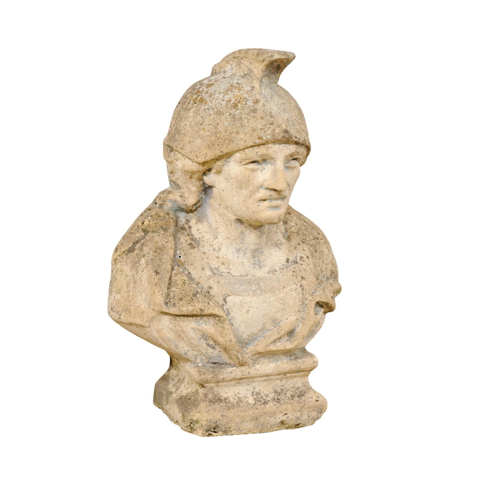 Spanish Cast-Stone Bust w/Helmet, 2 Ft Tall