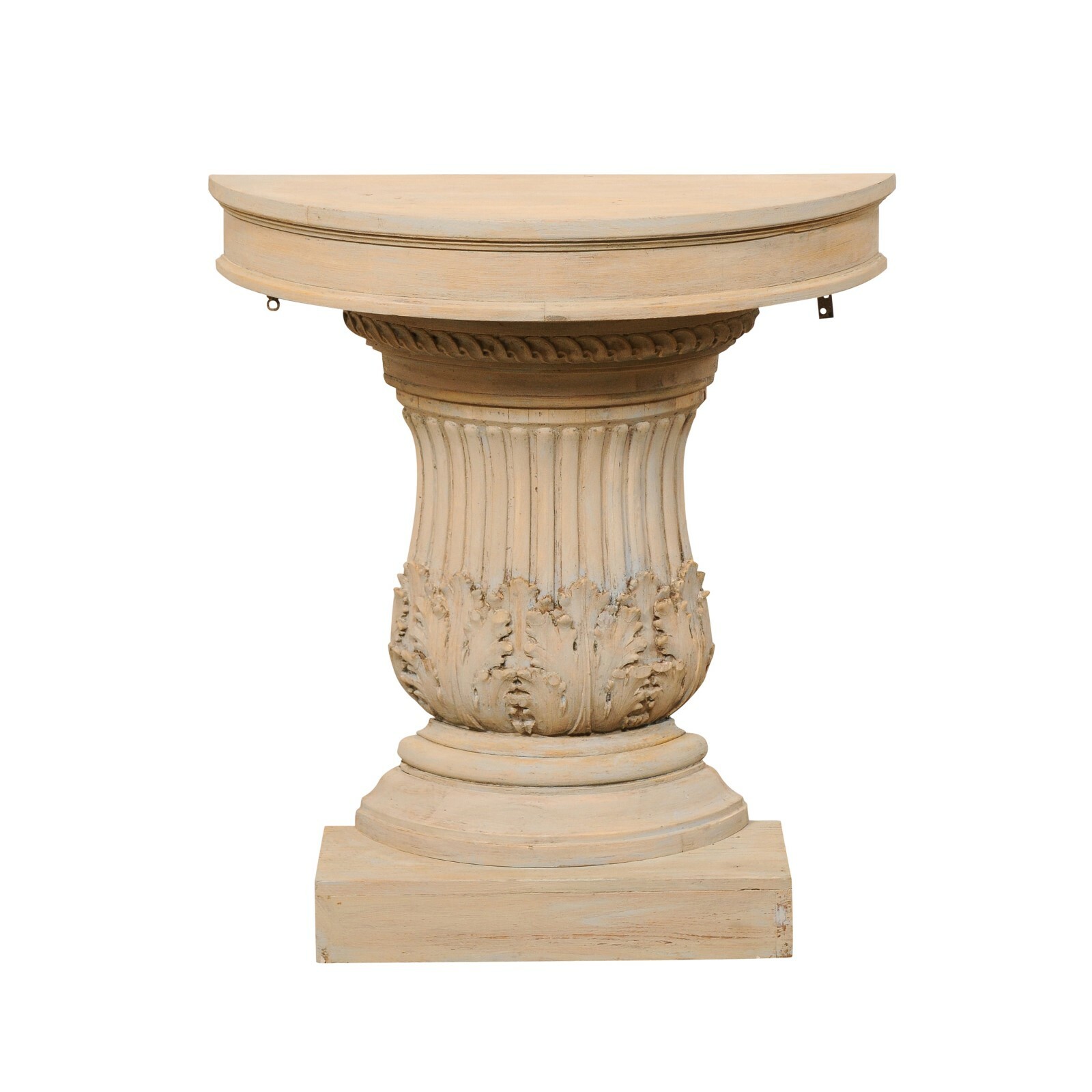 Italian Column-Carved Demi Wall Console