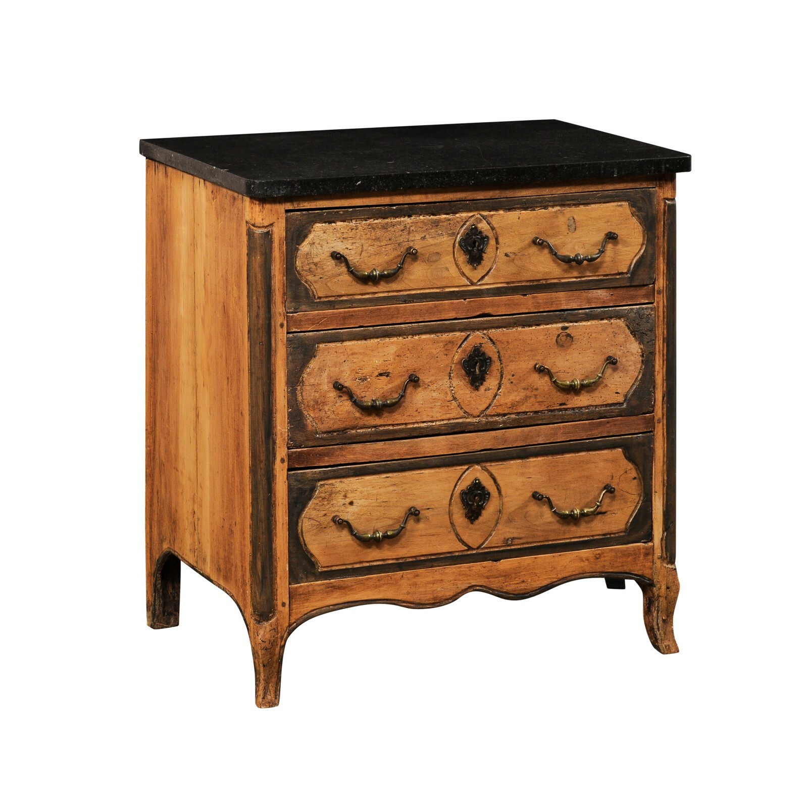 18th C. Petite French Chest w/Marble Top
