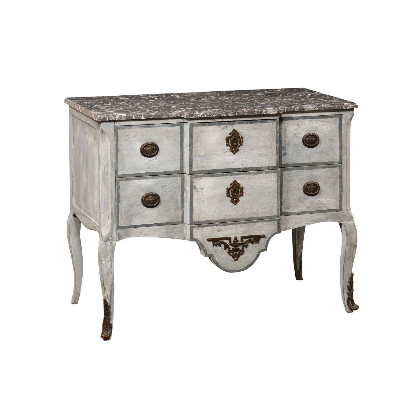 French Neoclassical Breakfront Raised Chest