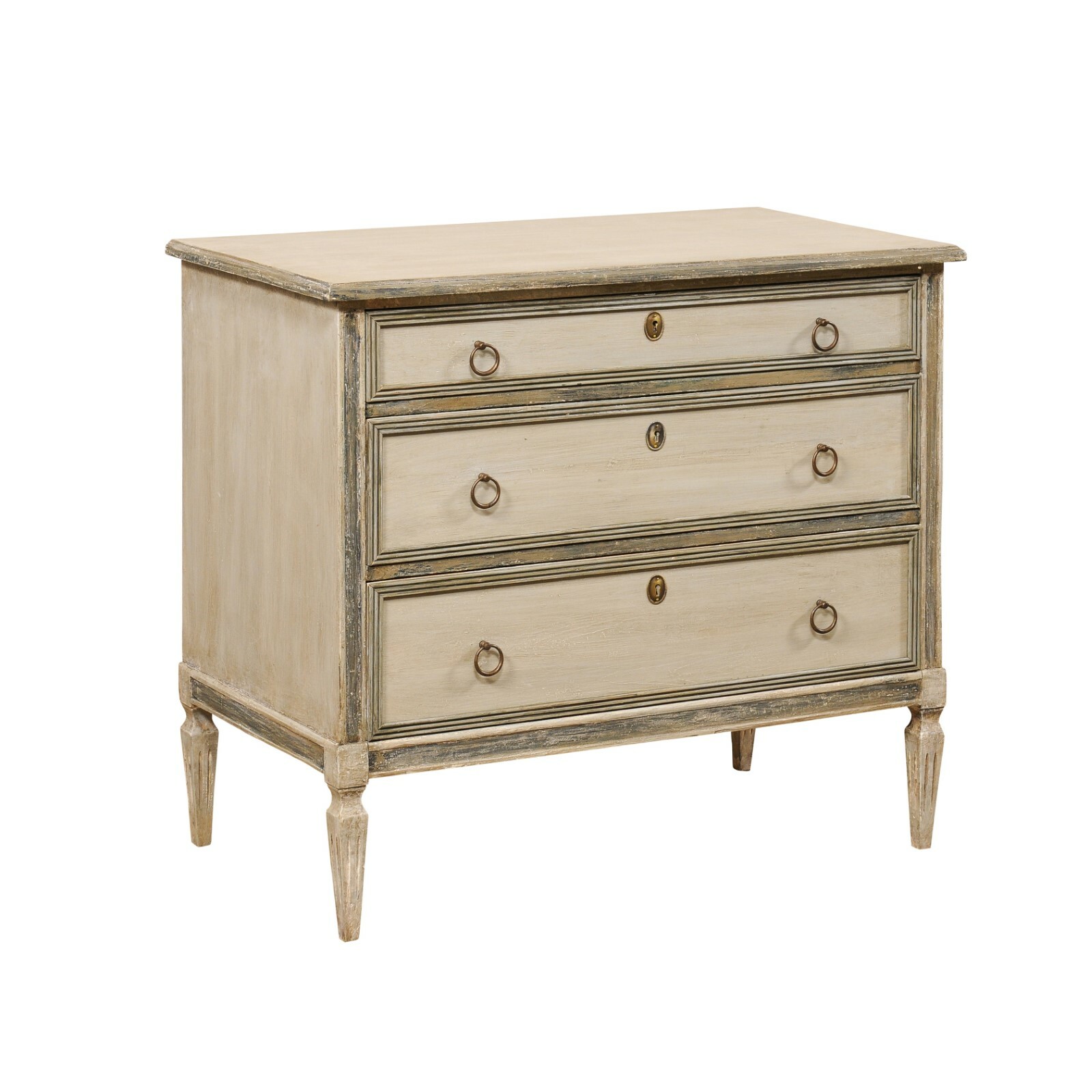 Swedish Gustavian Style Painted Wood Chest