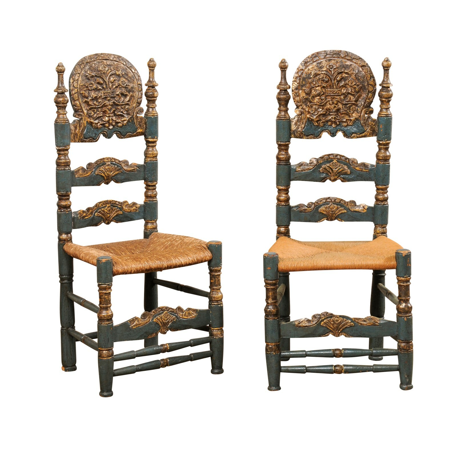 Spanish Colonial Style Ladder-Back Chairs