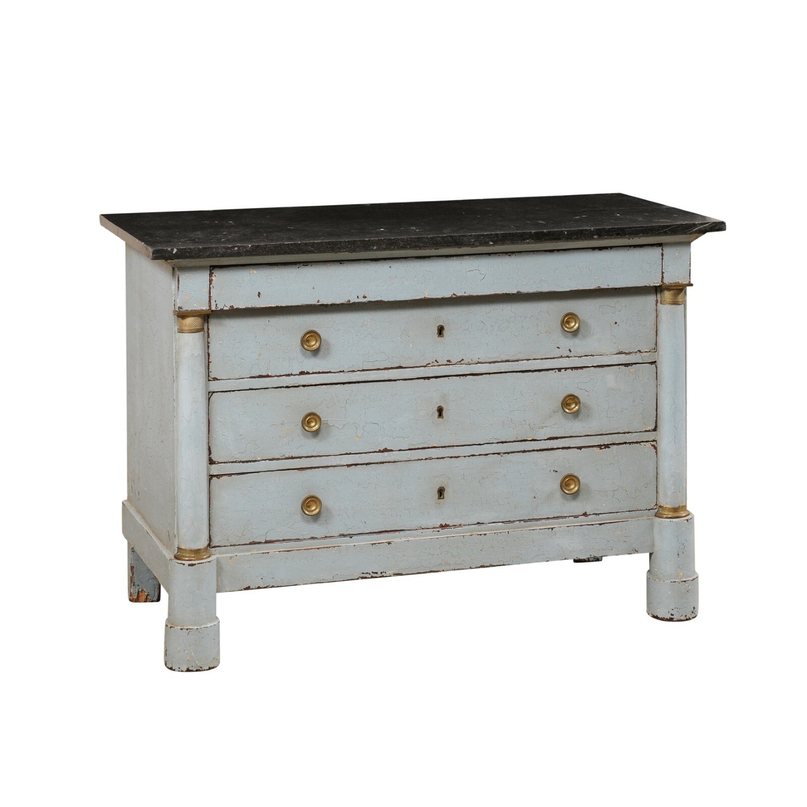French Period Empire Marble Top Commode