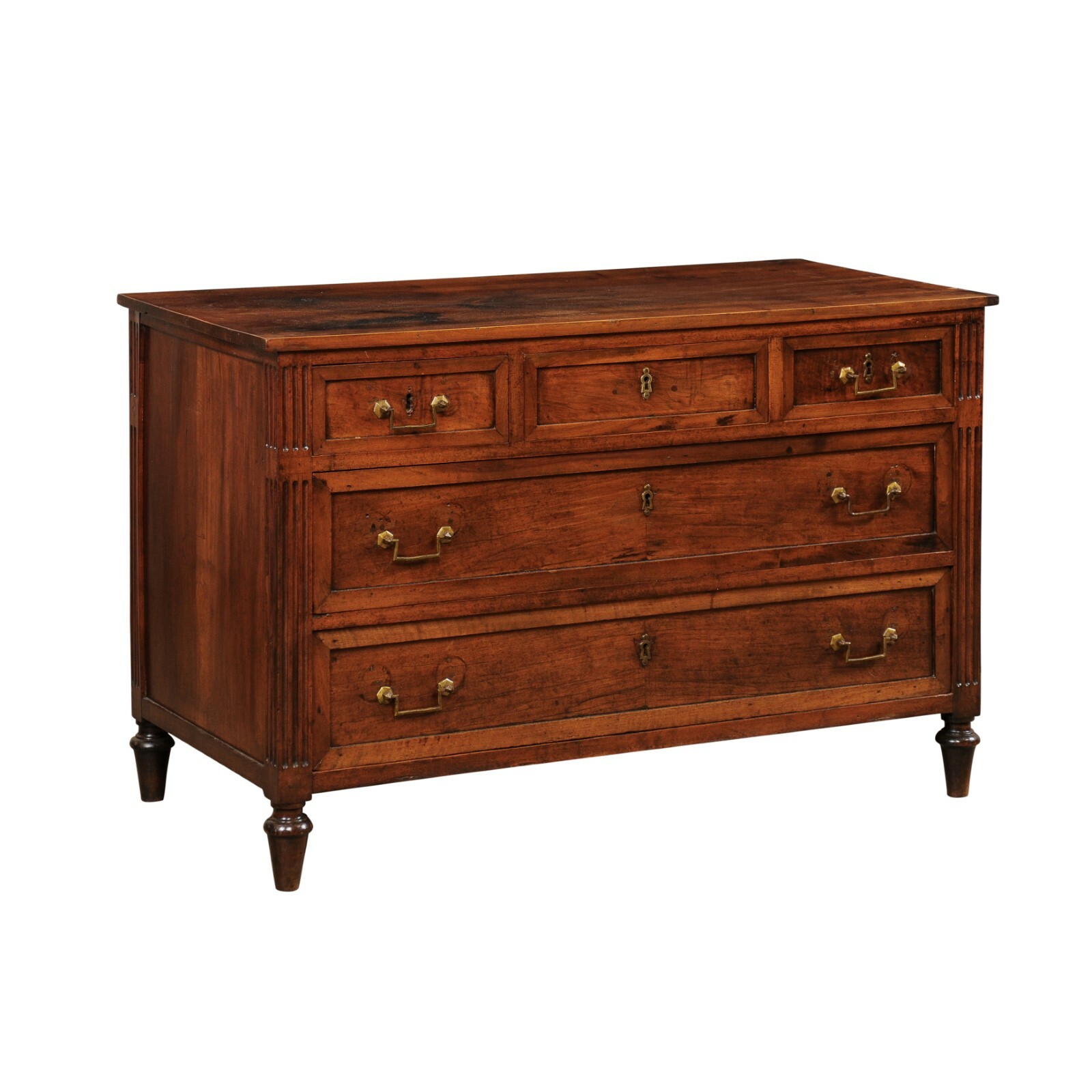 French Neoclassic Walnut Commode, 19th C.
