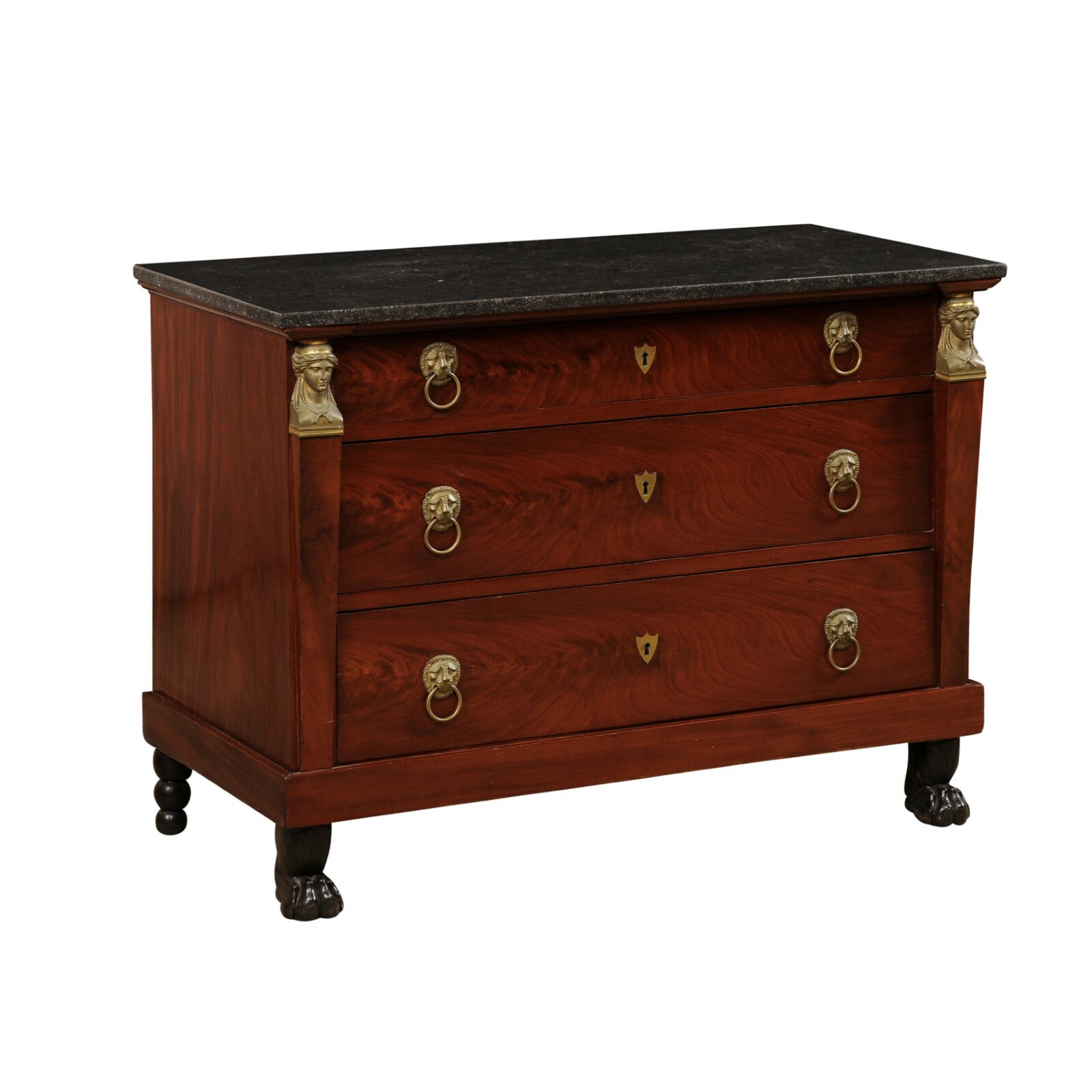 French Empire Commode w/Black Marble Top