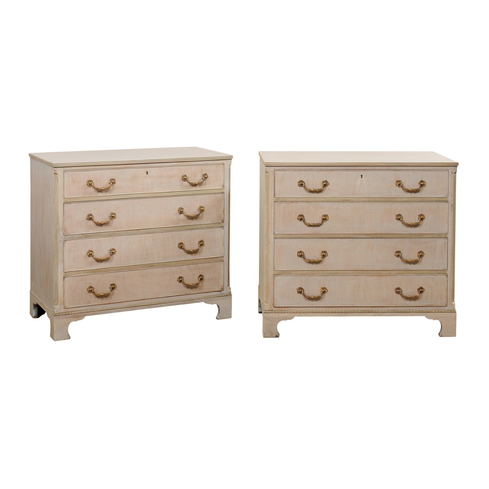 Vintage Pair Chest of Drawers in Pale Blue