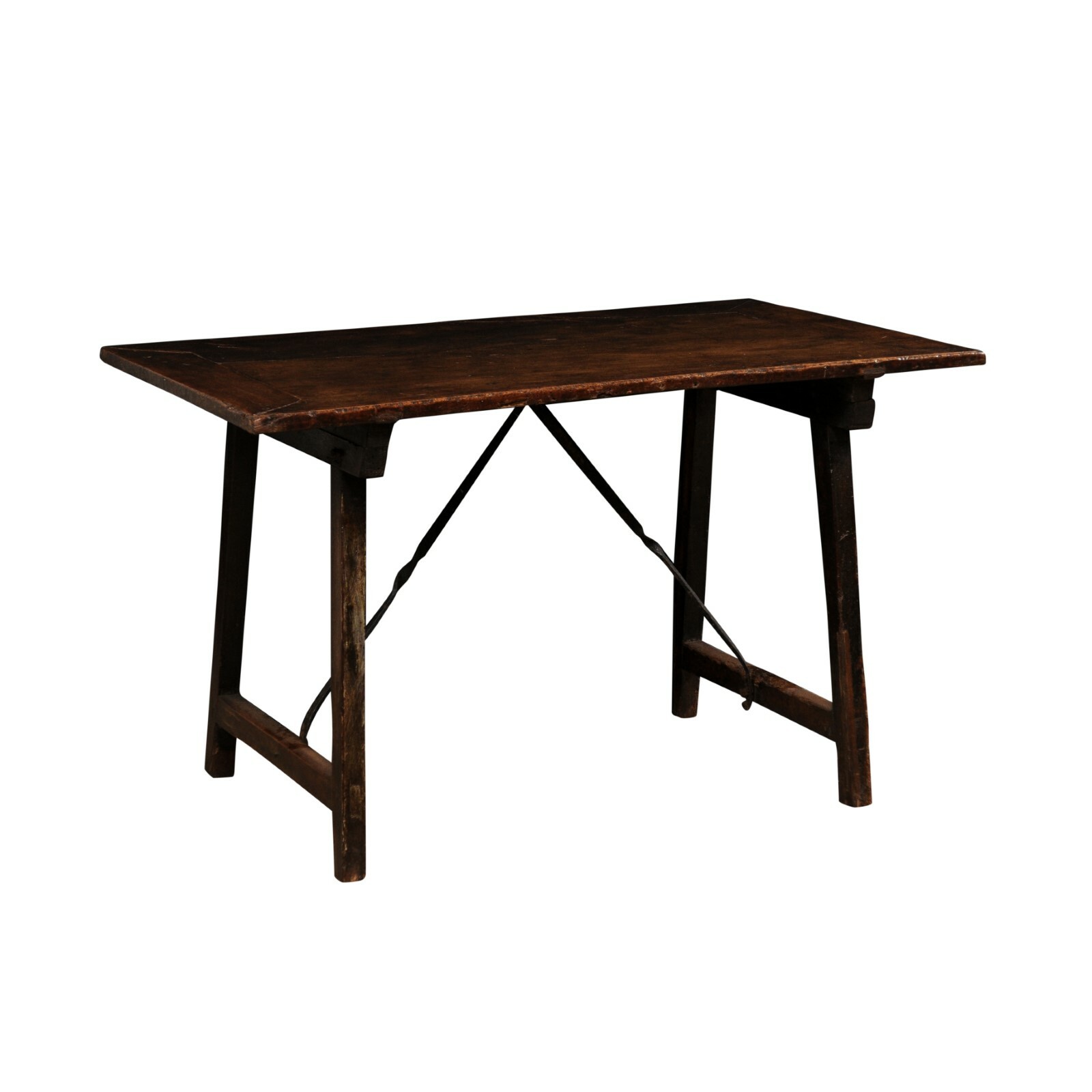 18th C. Italian Walnut Table (or Desk) 4 Ft
