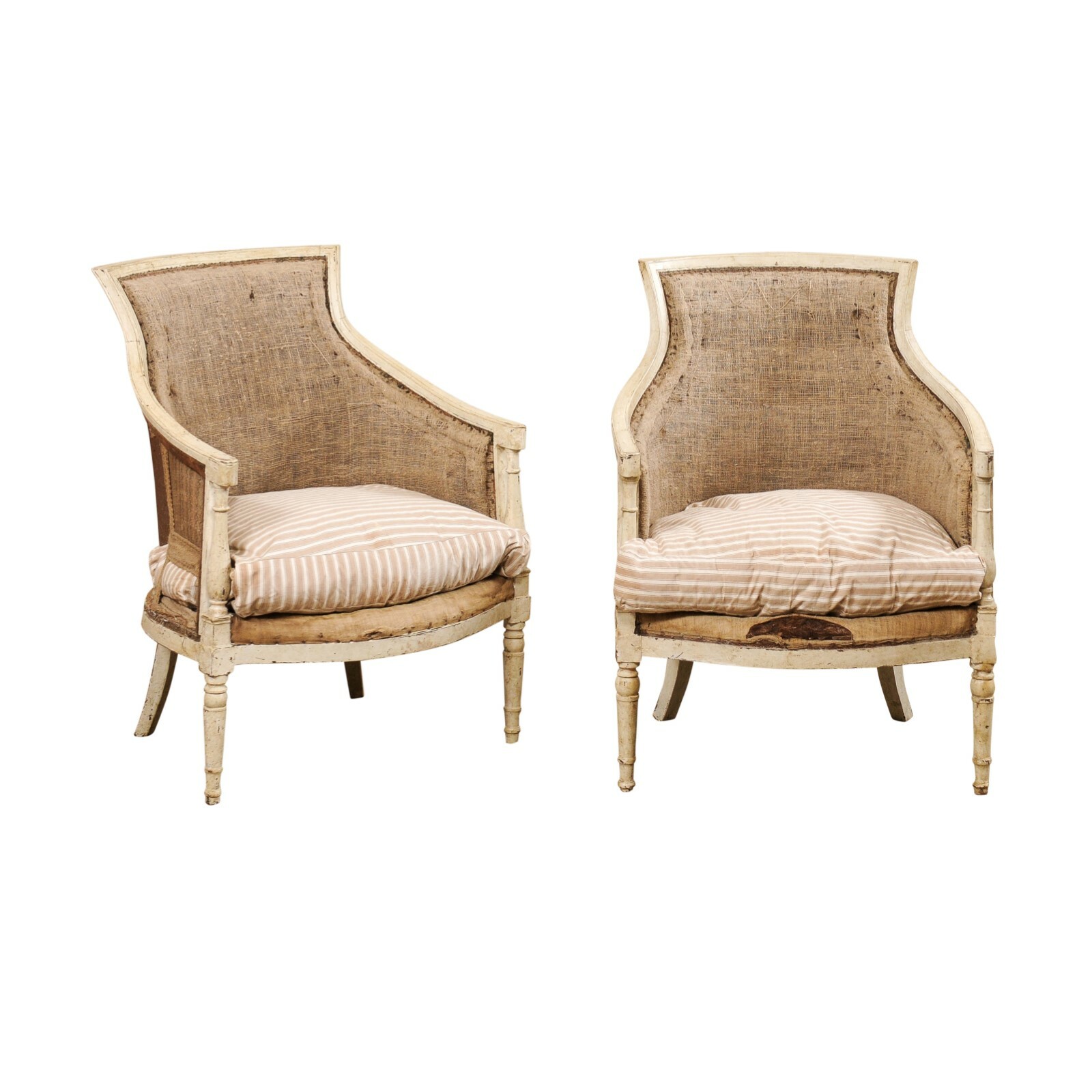 Neoclassic French Pair Bergères, 19th C. 
