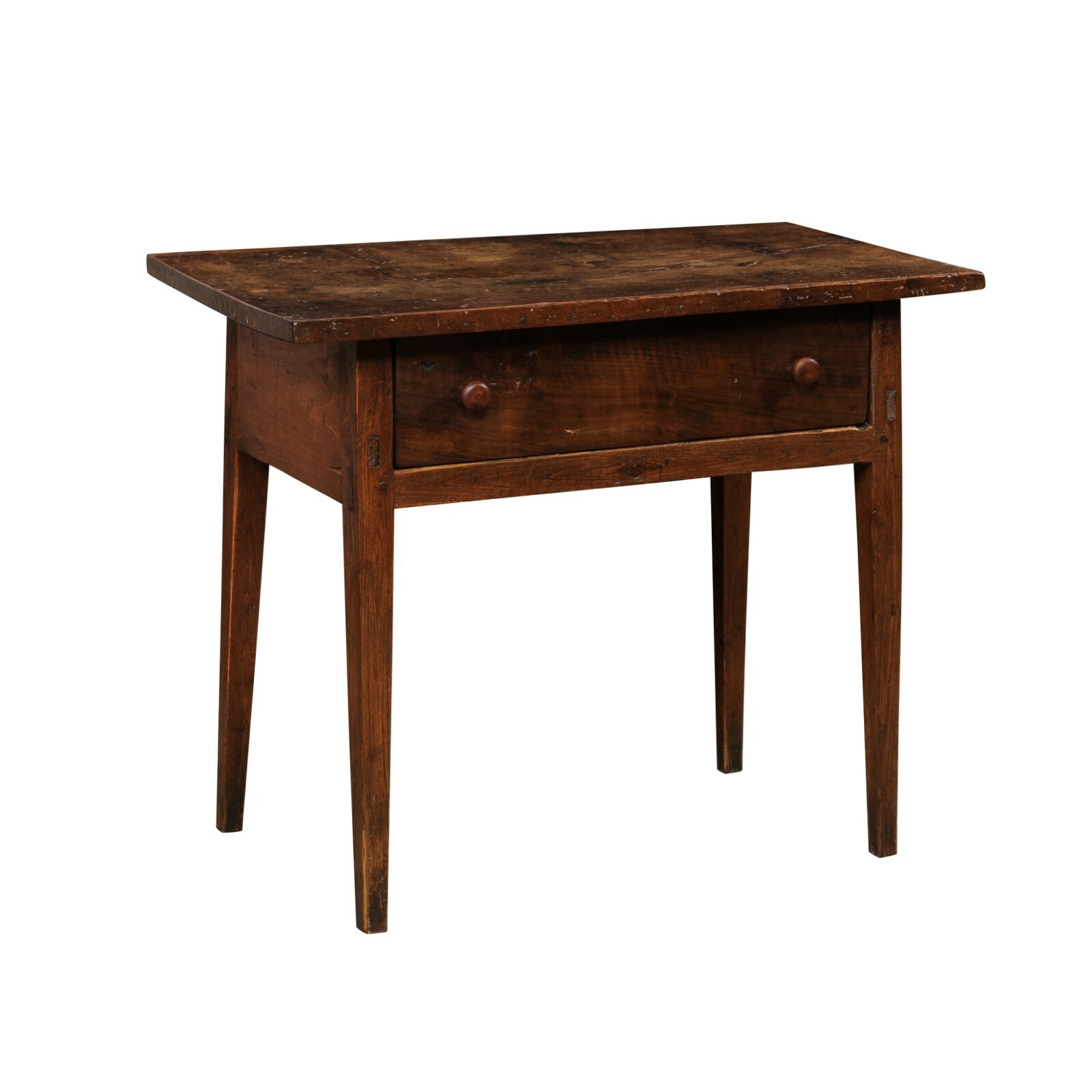 Spanish Walnut Table w/Drawer, 18th C.