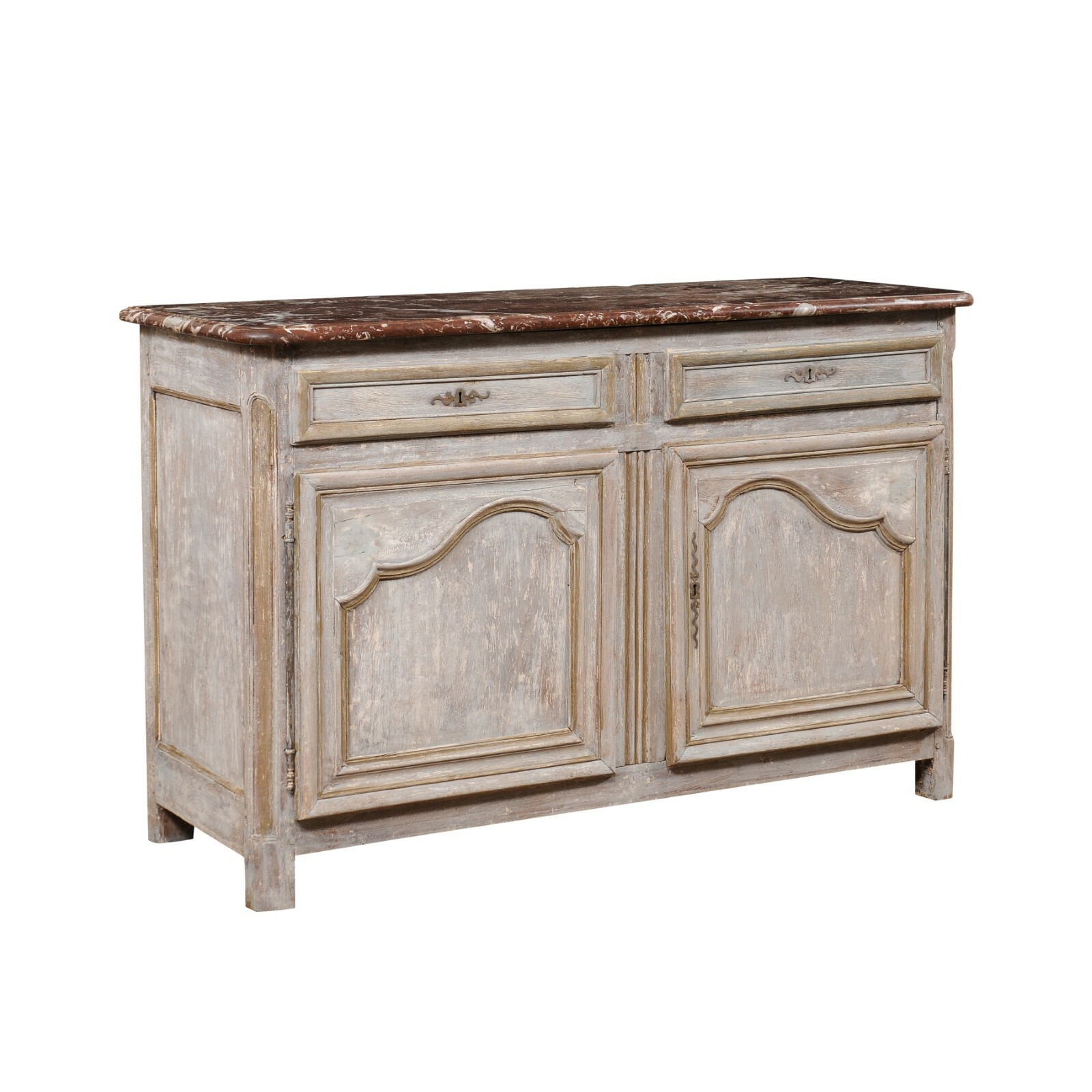 French Marble Top Painted Buffet, 19th C.