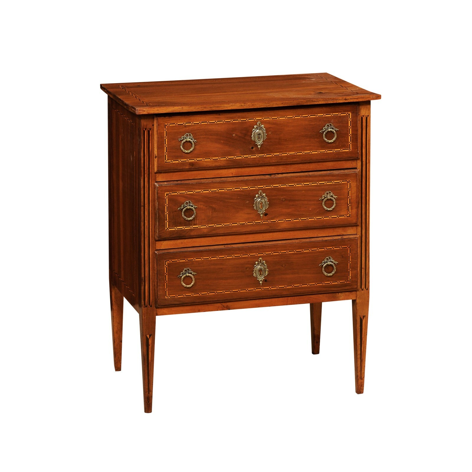 Italian Neoclassic Style End Chest w/Inlays
