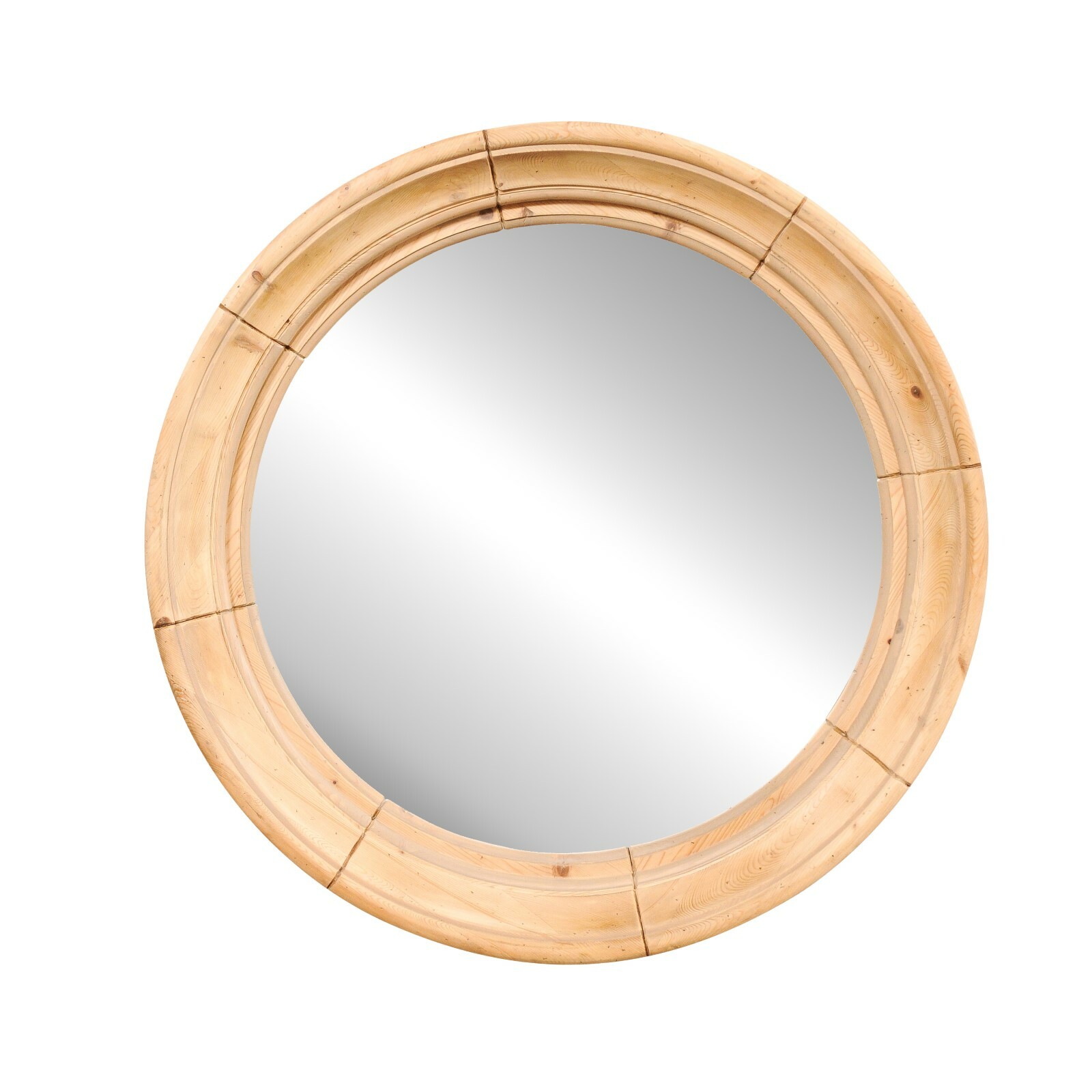 English Round-Shaped Mirror w/Nice Depth