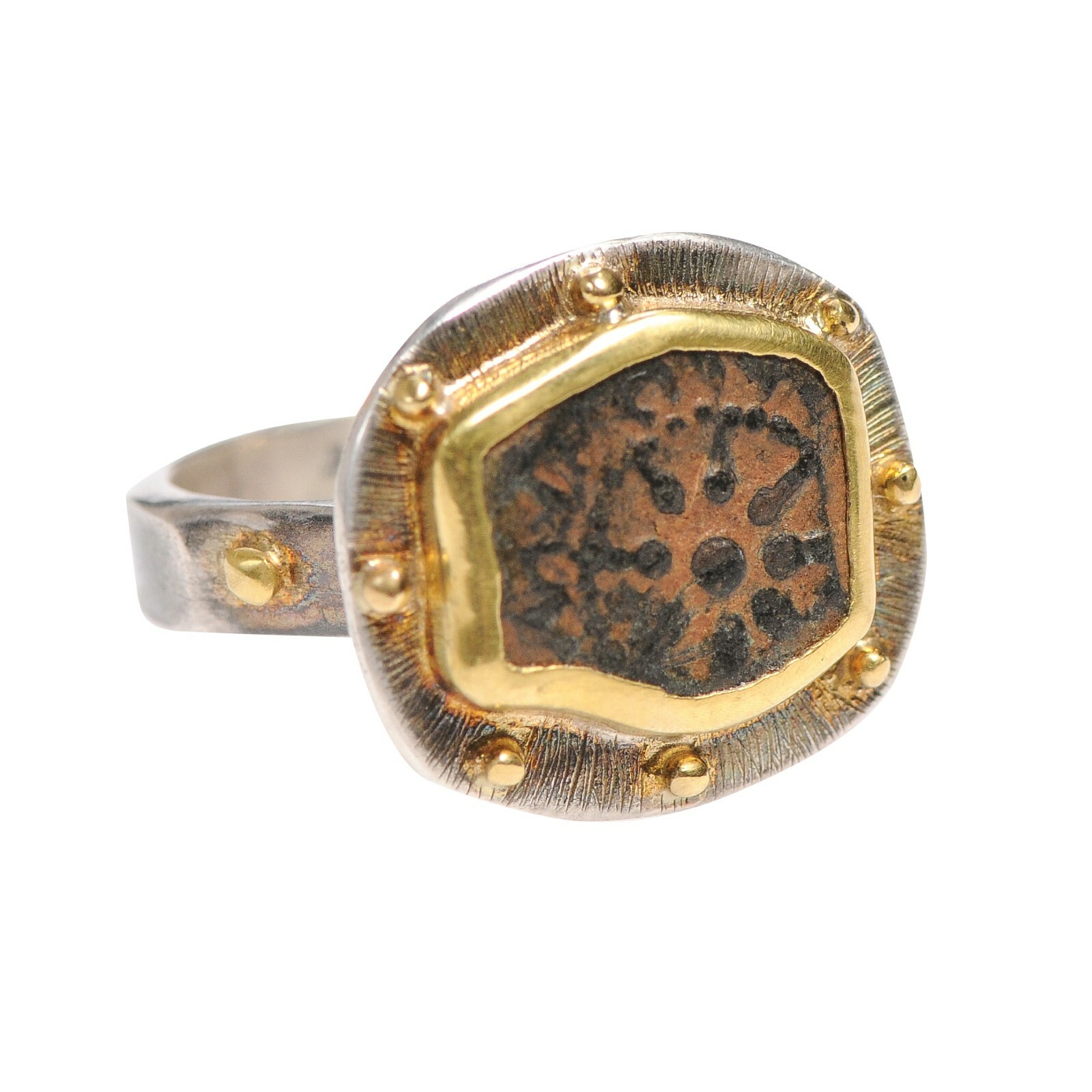 Widow's Mite Ring, 22kt Gold & Sterling