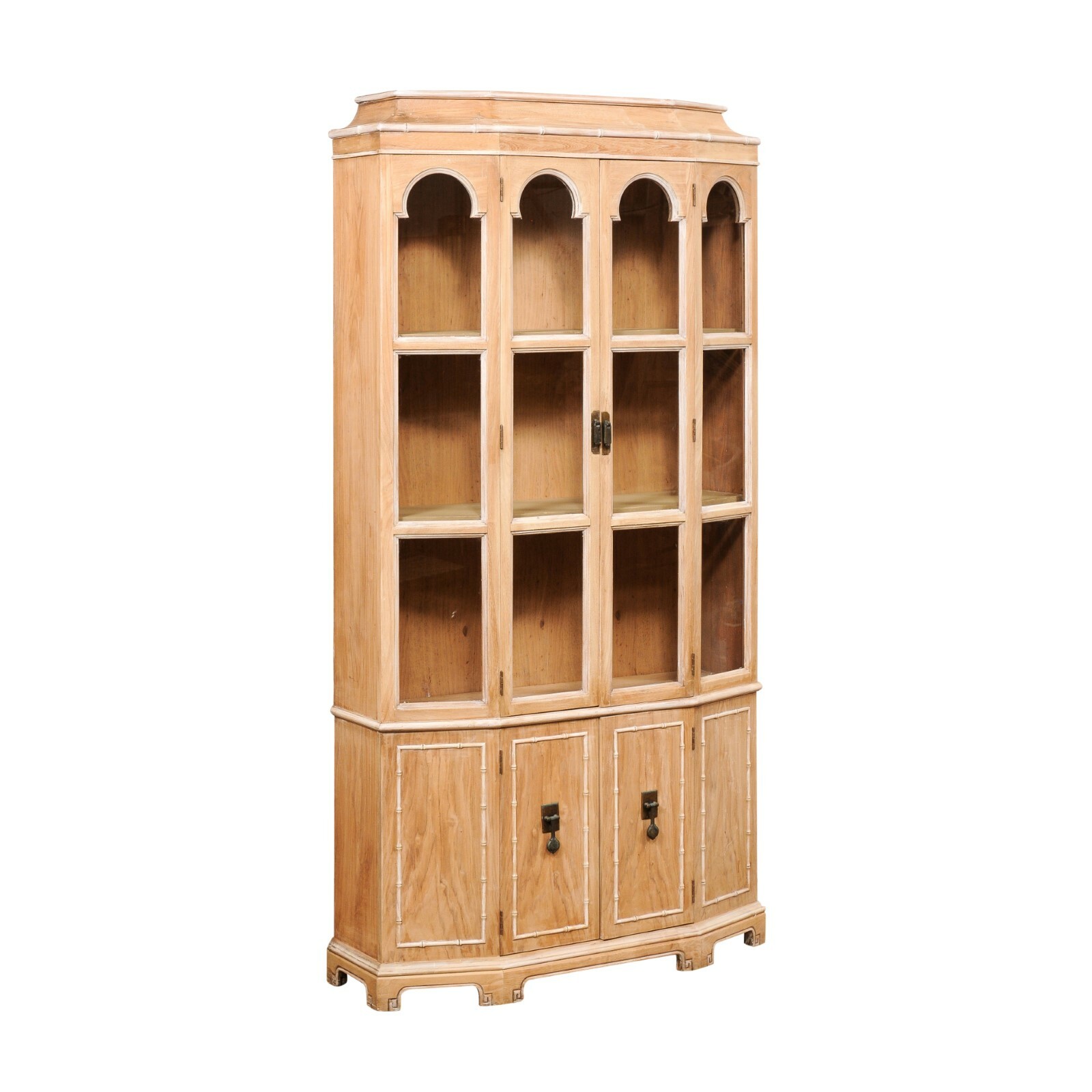 Tall Display Cabinet w/Faux Bamboo Trim