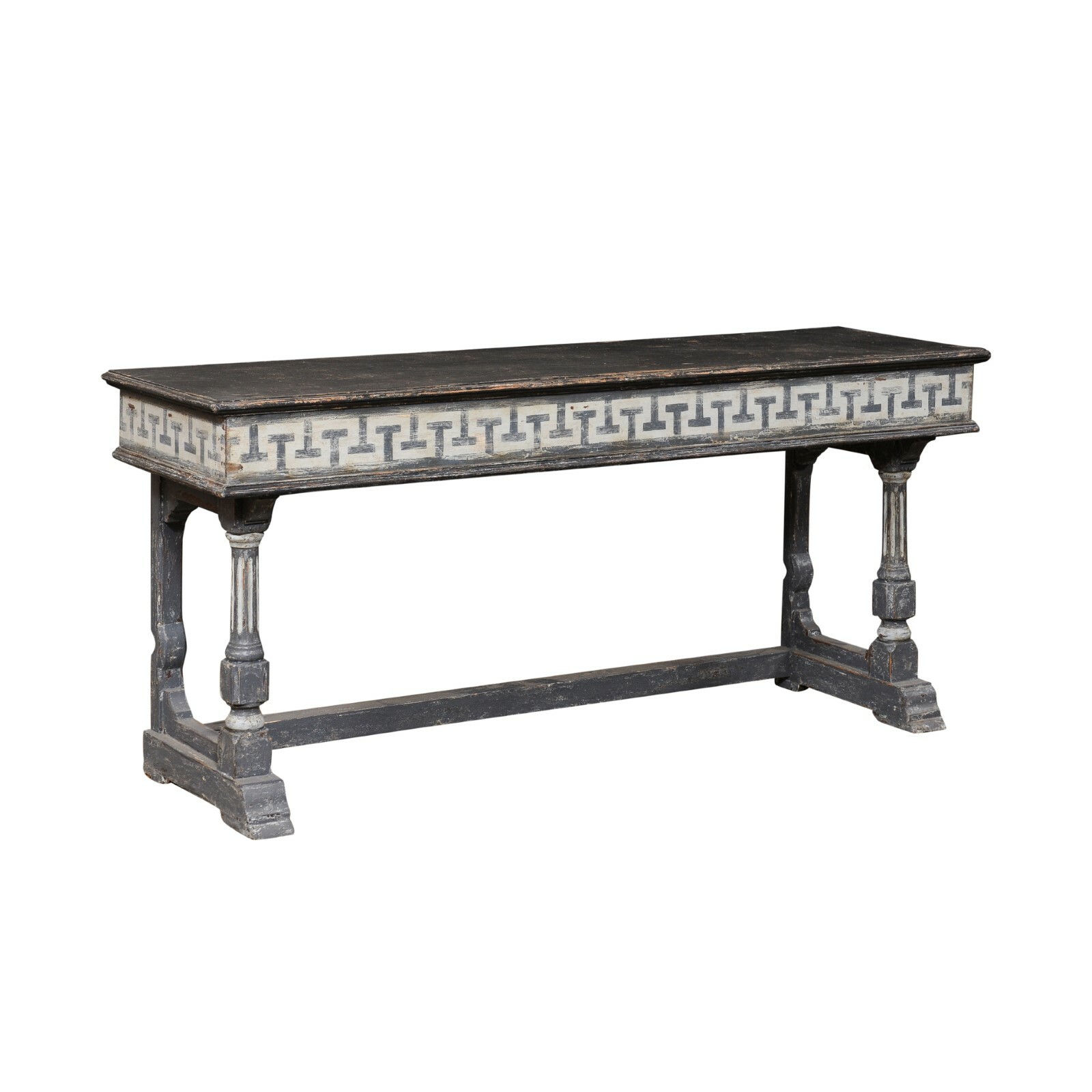 French Console Table w/Greek Key Accents