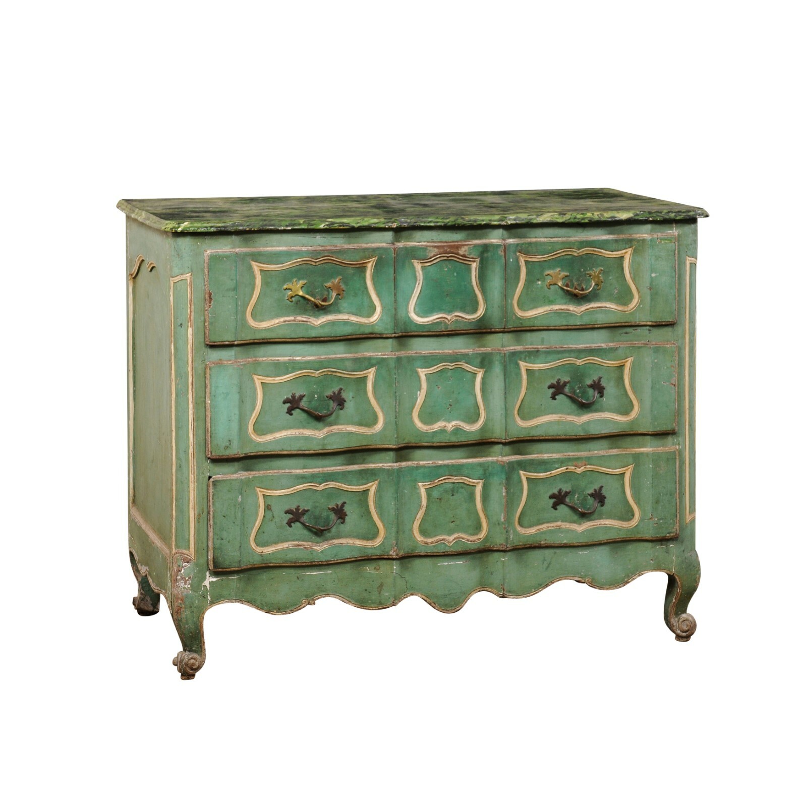 18th C. French Painted Rococo Commode