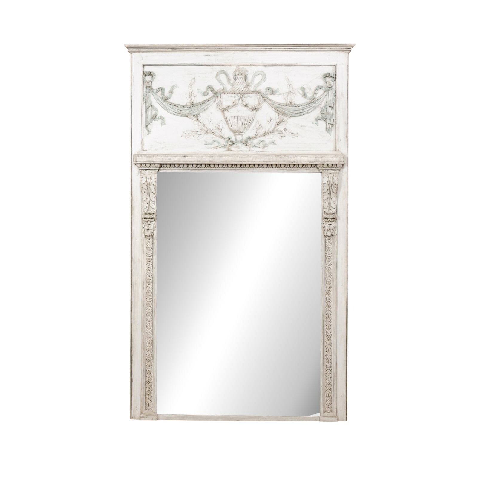 French Neoclassical Trumeau Mirror, 7+ Ft