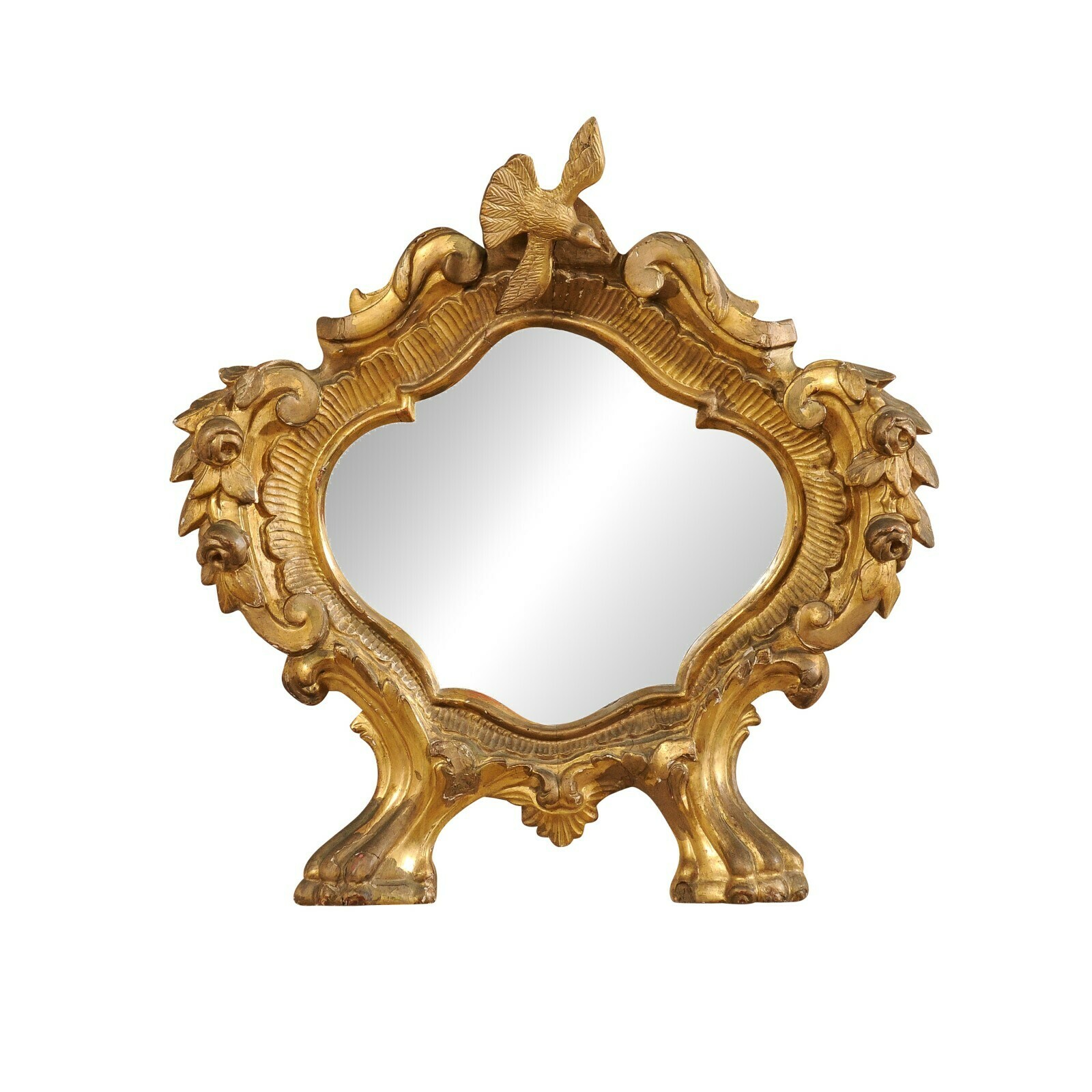 Italian Gilt Vanity Mirror w/Bird, 19th C