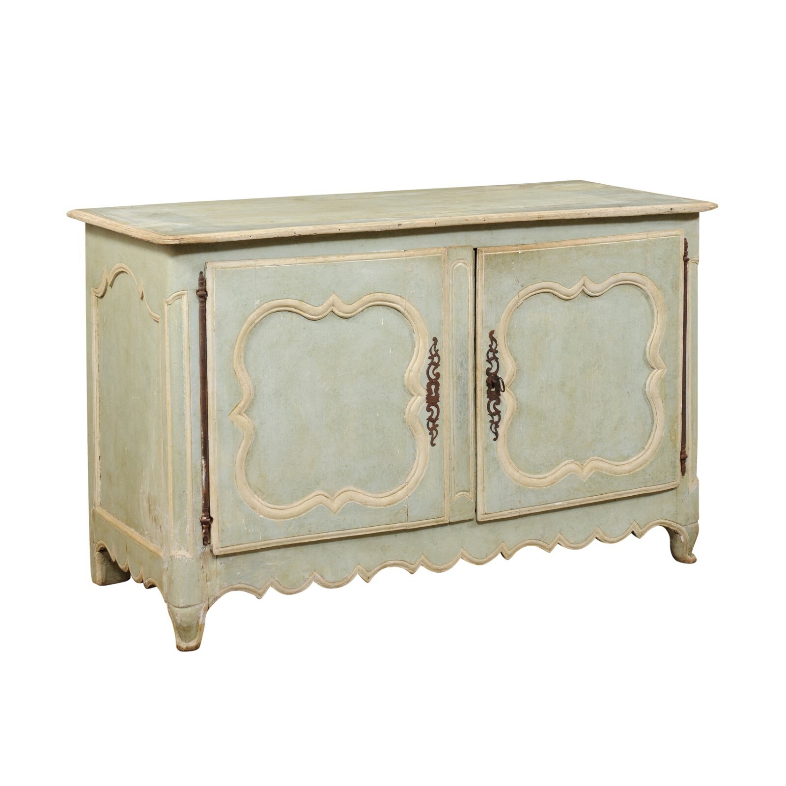 18th C. French Buffet w/Early Green Paint