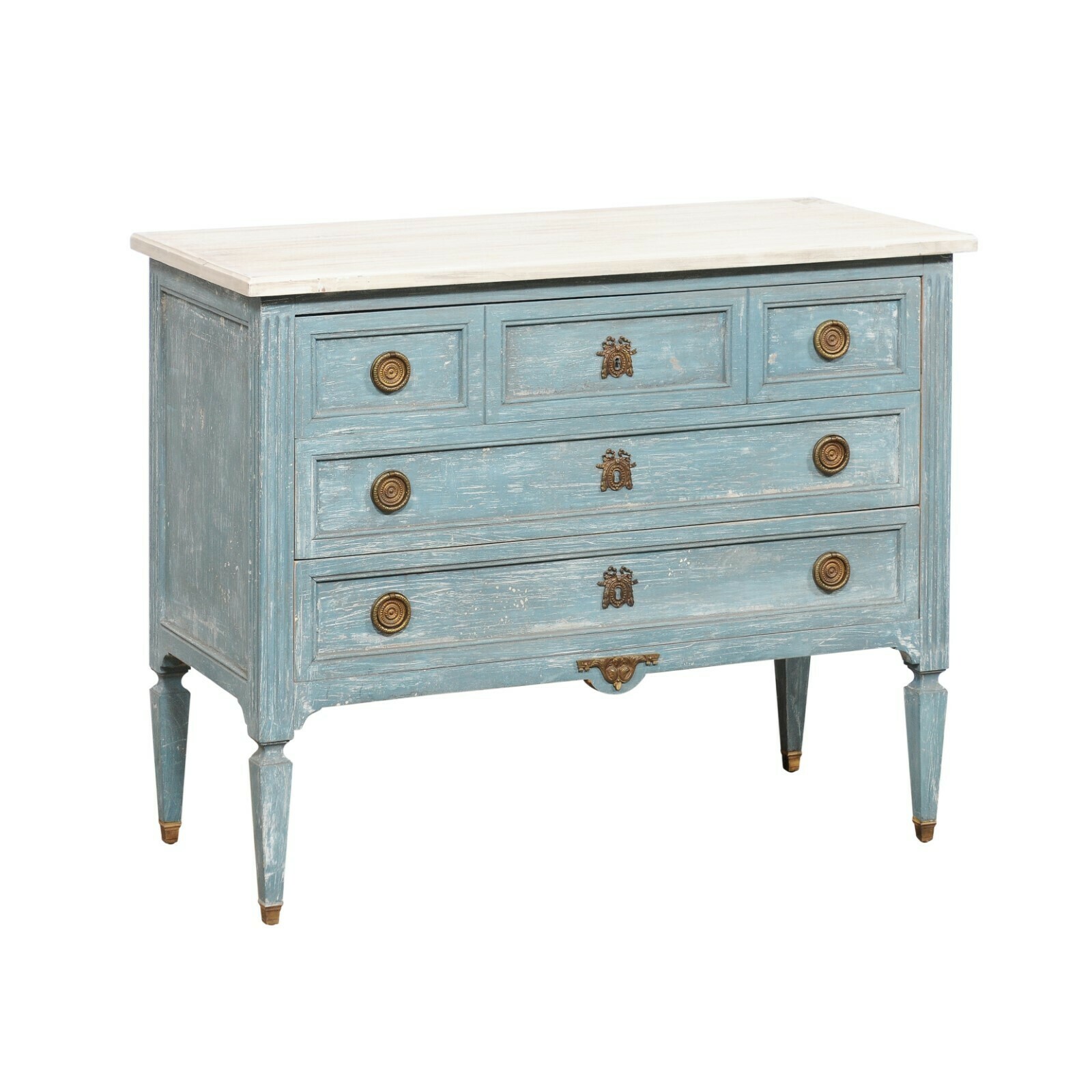 French Neoclassic Commode, Cornflower Blue