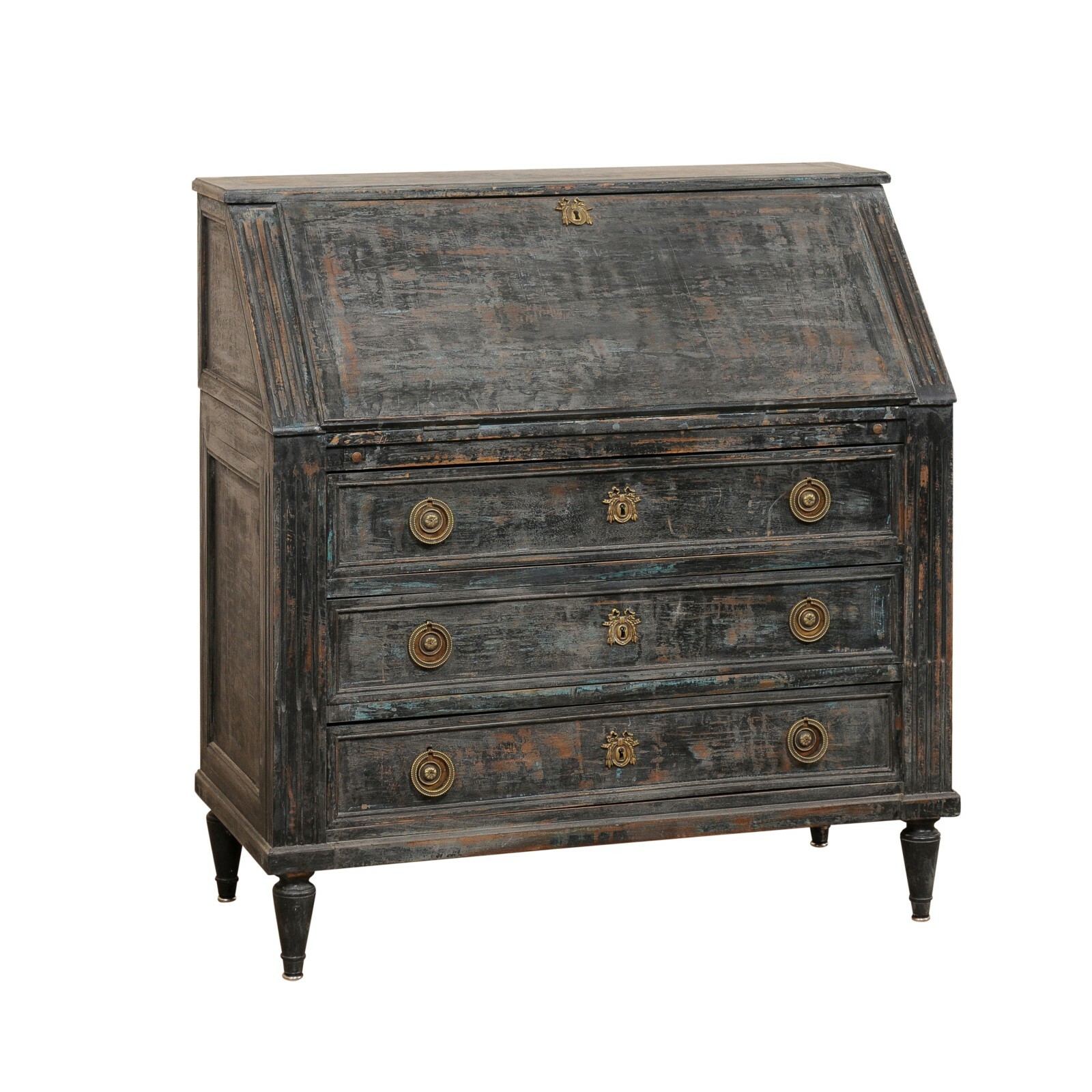 19th French Painted-Wood Secretary Chest