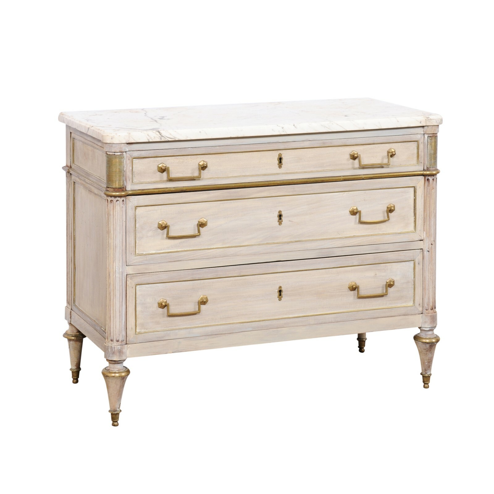 Neoclassic Period French Marble Top Commode