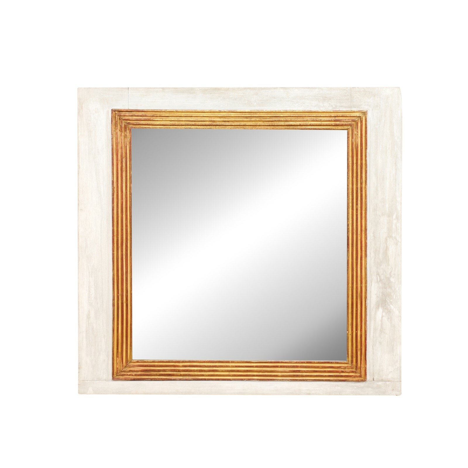 19th C. French Nearly-Square Mirror, 3.5Ft