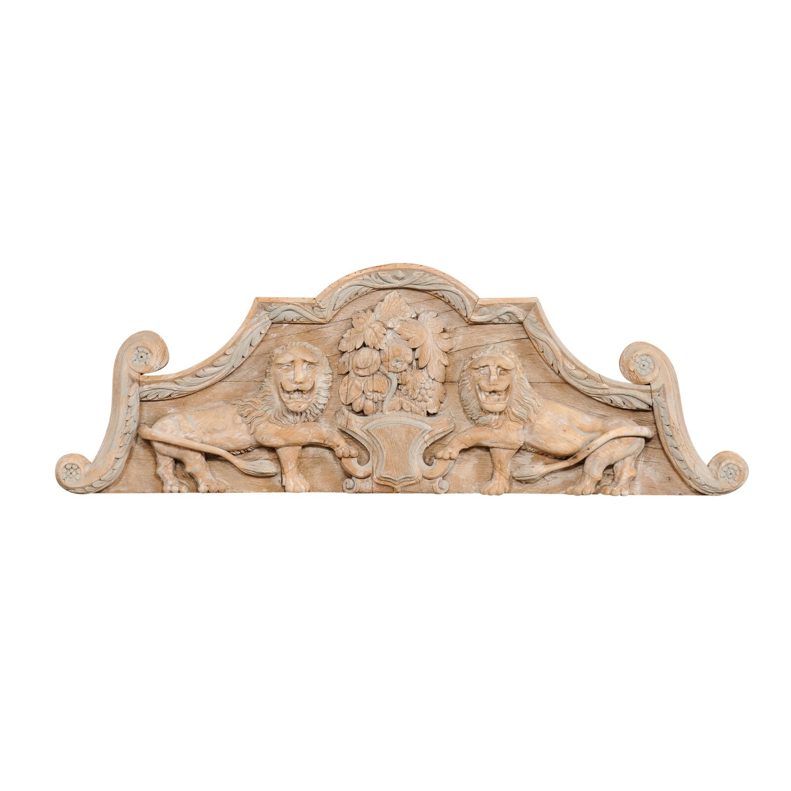 French Wall Plaque w/Carved Lions, 19th C.