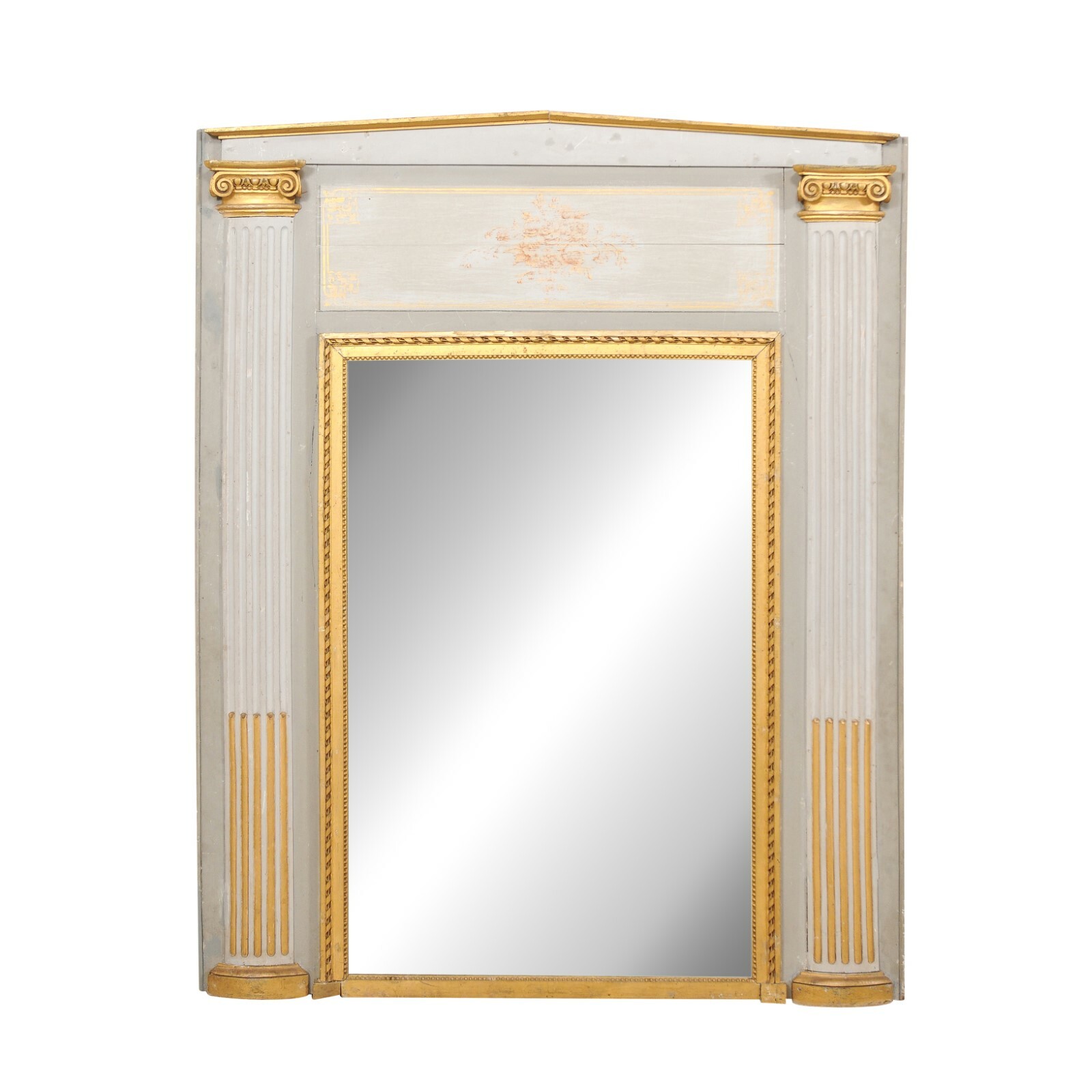 French 5.5' Tall Overmantle Mirror, 19th C.