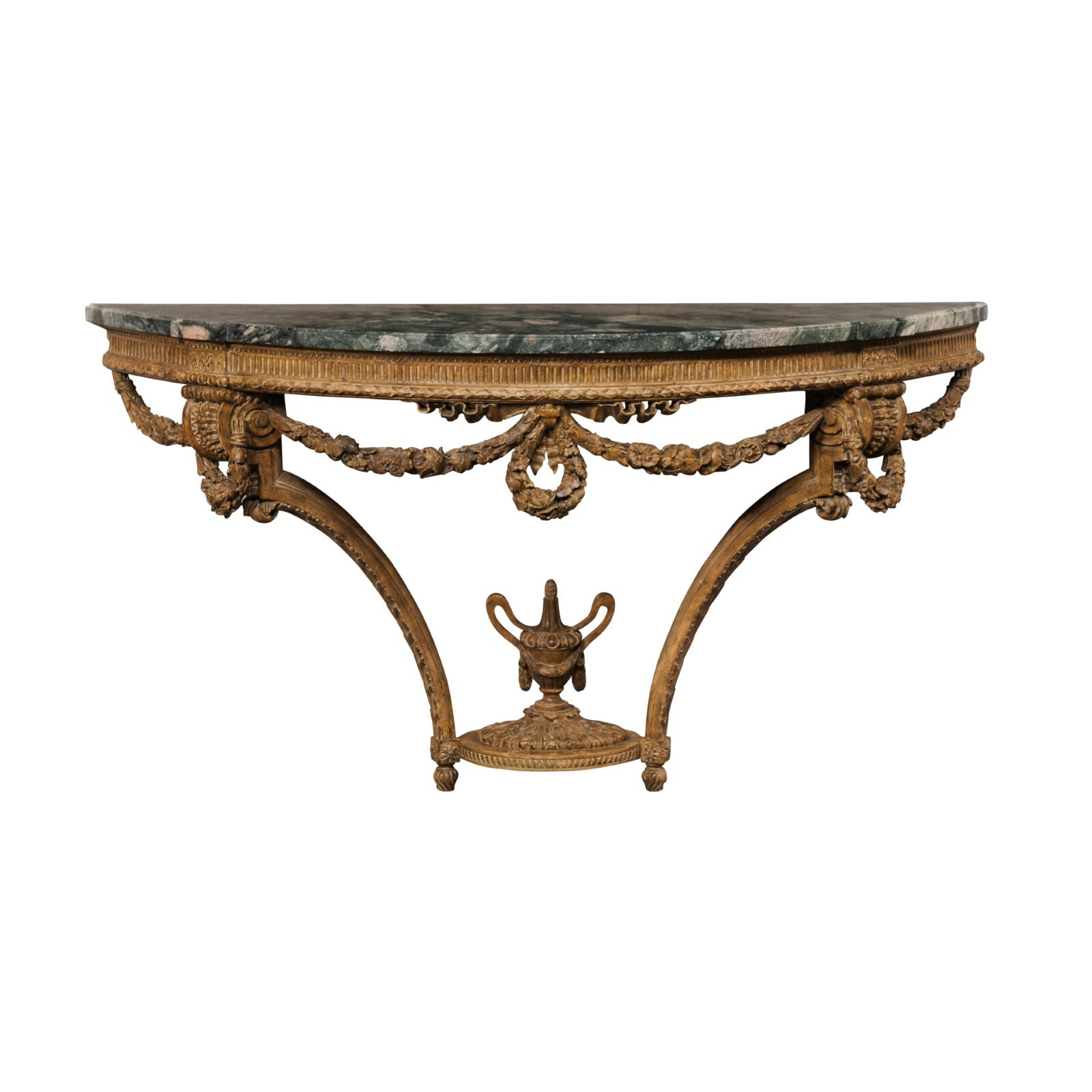 French Neoclassical Console w/Green Marble