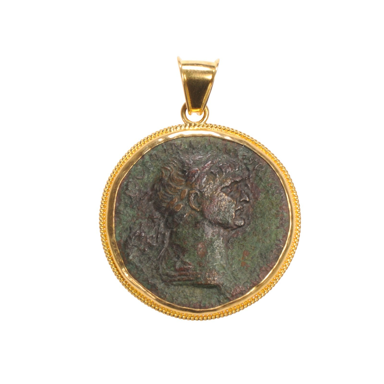 Roman Bronze Trajan Coin Pendant