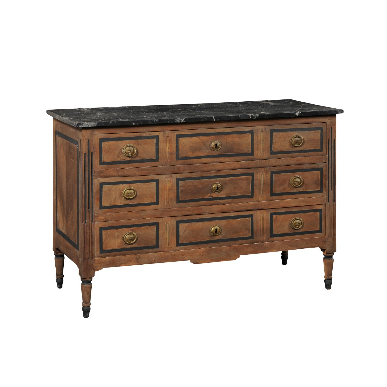 French Commode w/Faux Marble Top, 19th C.