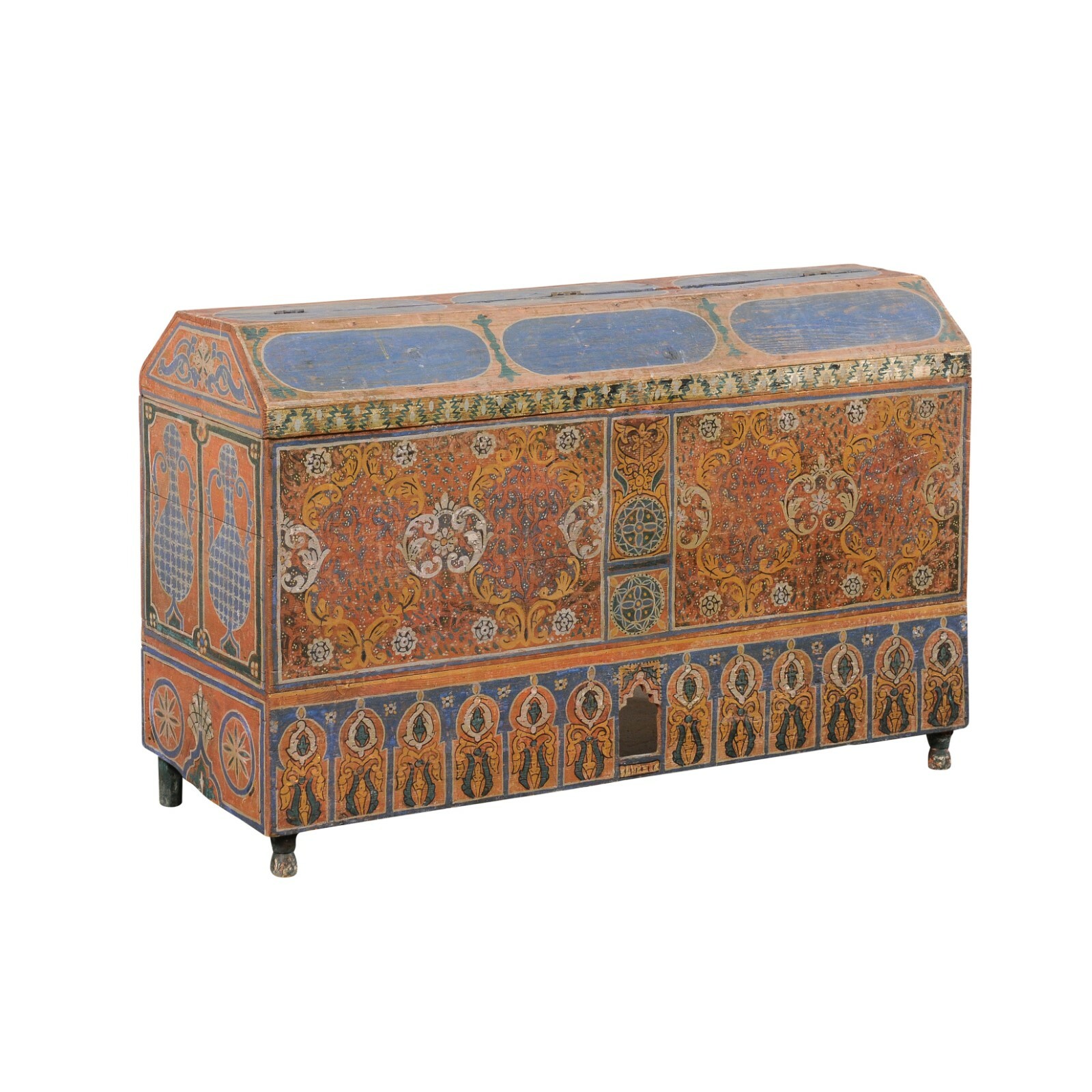 Moroccan Hand-Painted Trunk, Early 20th C.