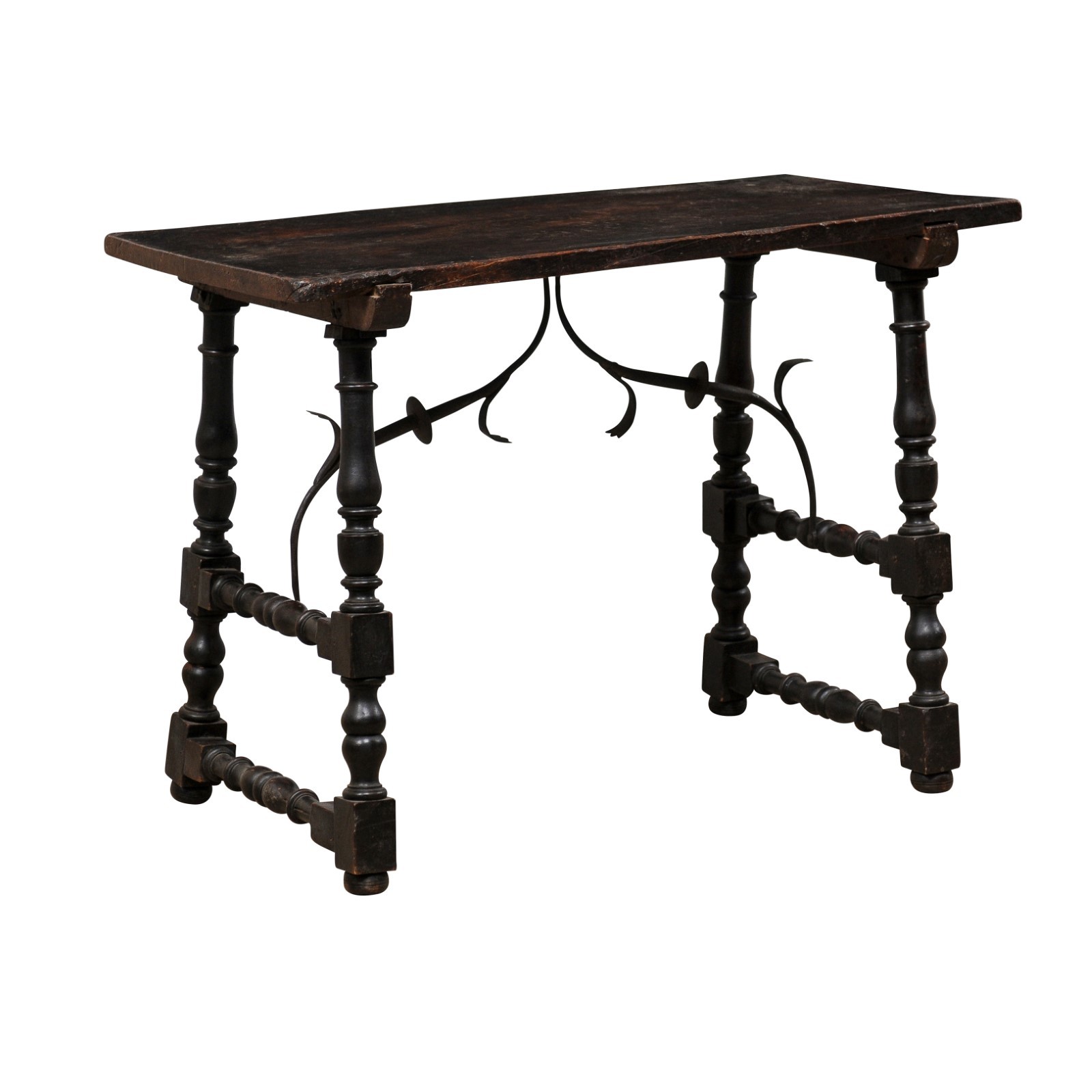 18th C. Italian Table with Iron Stretcher