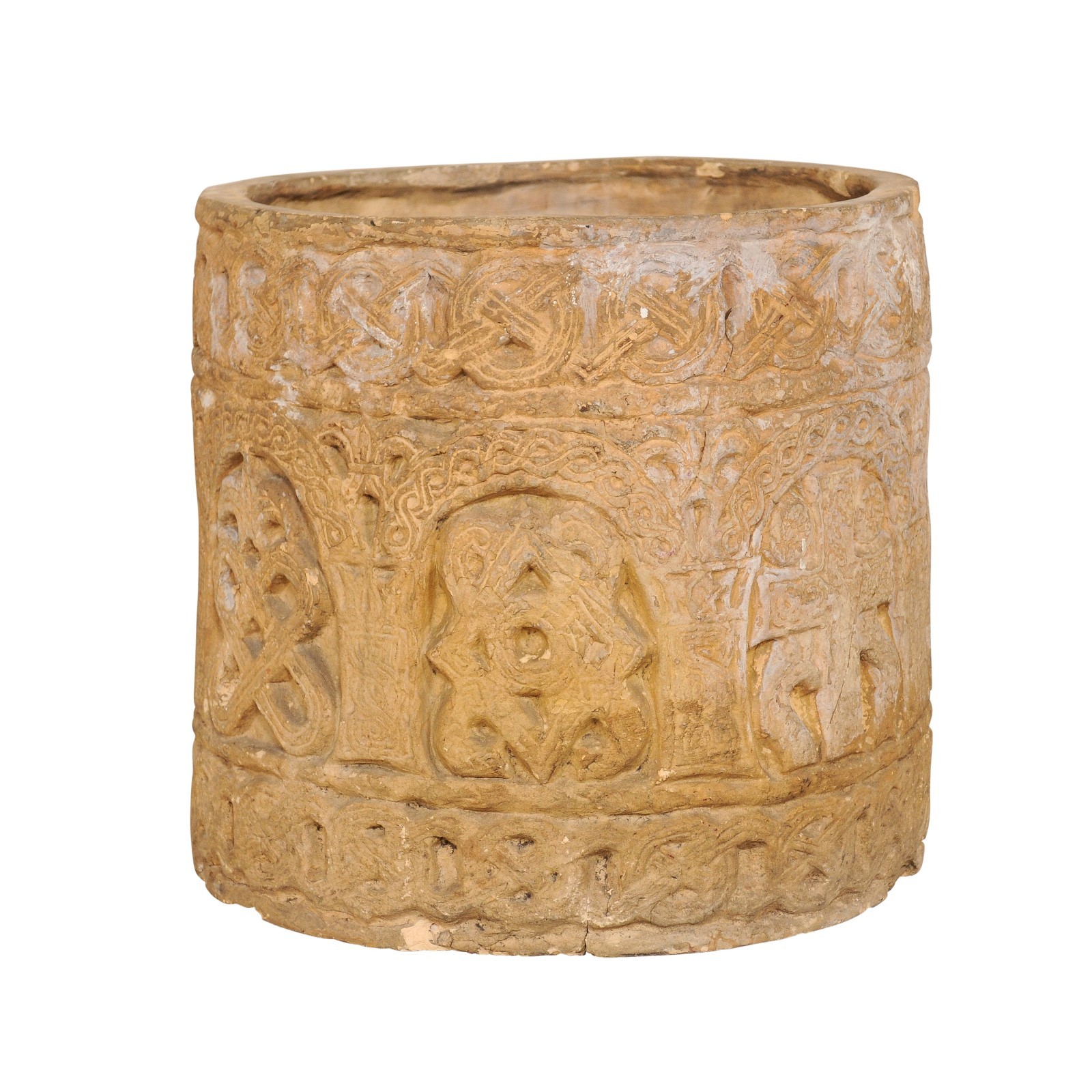 Antique Clay Pot w/ Celtic Design